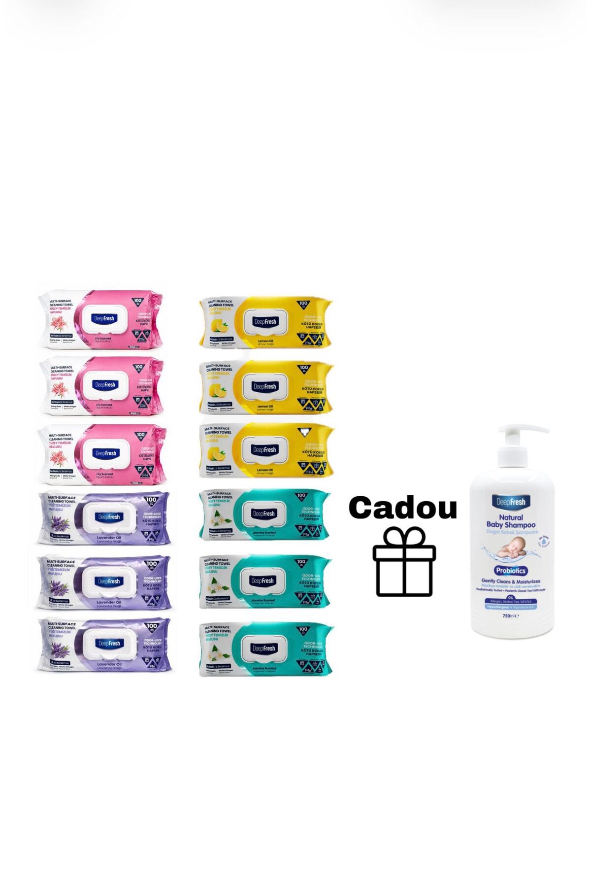 Deep Fresh Servetele umede pentru multi suprafete cu bicarbonat si otet 100 b...