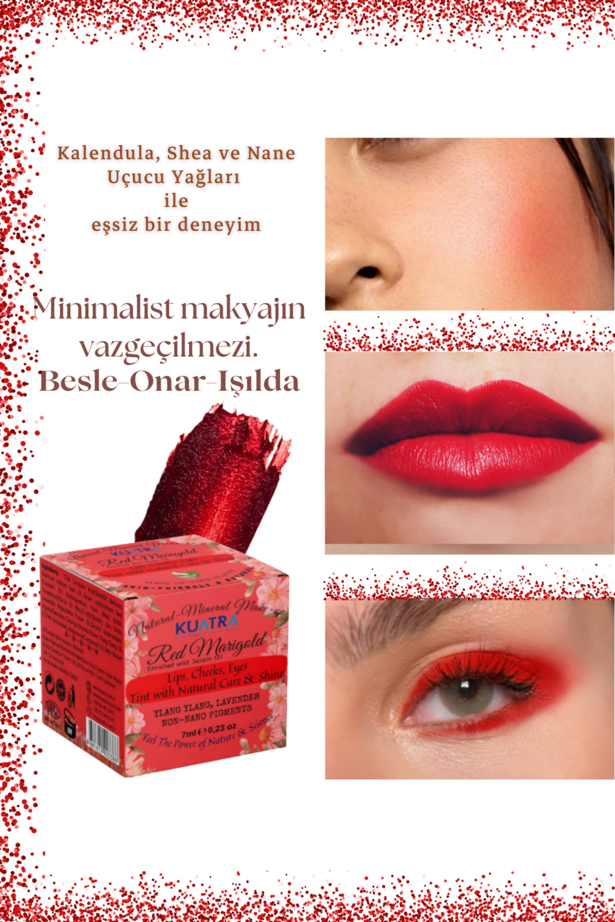 Red Marigold Nemlendirici - Antioksidan Işıltı Veren Balm (DOĞAL İÇERİKLİ RUJ- ALLIK-GÖZ FARI) — قرمز TYC00212599320 — تصویر 4 از 9