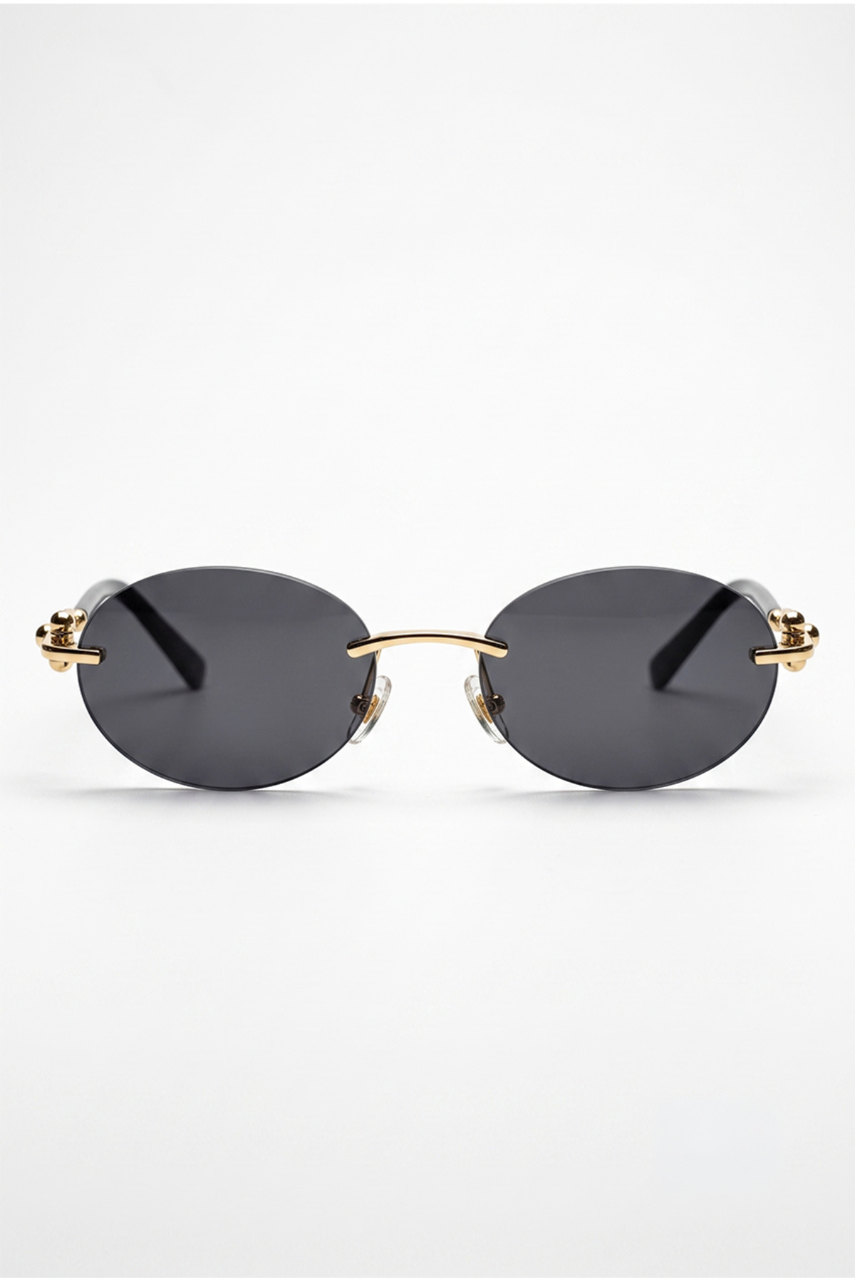 Houseofeyeris ELVA RIMLESS Oval Güneş Gözlüğü, UV400 Korumalı, Gold Metal Detaylı, Hafif Şık Kadın Stili görsel 4