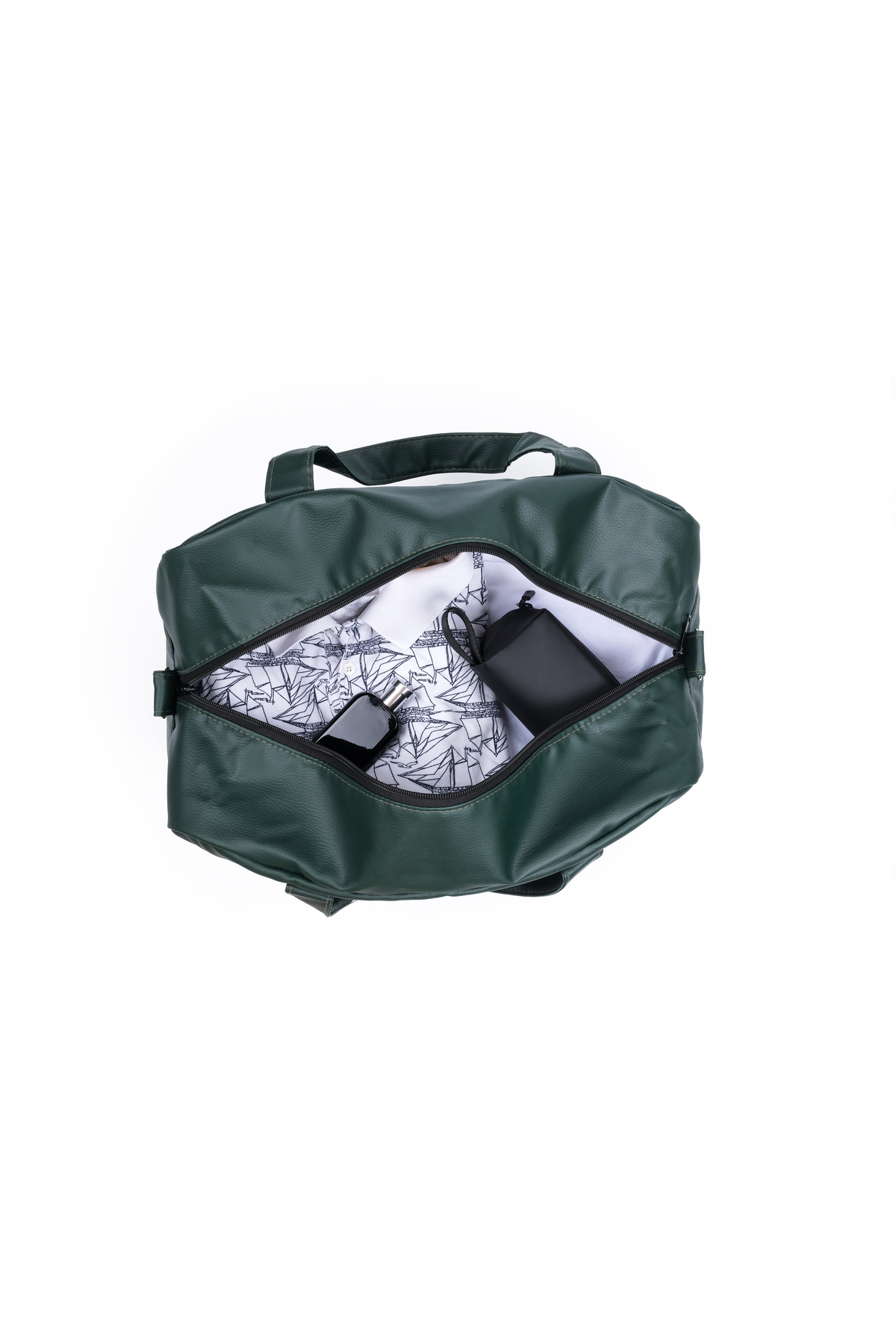 KAFF Haki Suni Deri Unisex Geniş Hacimli Premium Seyahat & Fitness & Spor Çantası - 00125 görsel 6