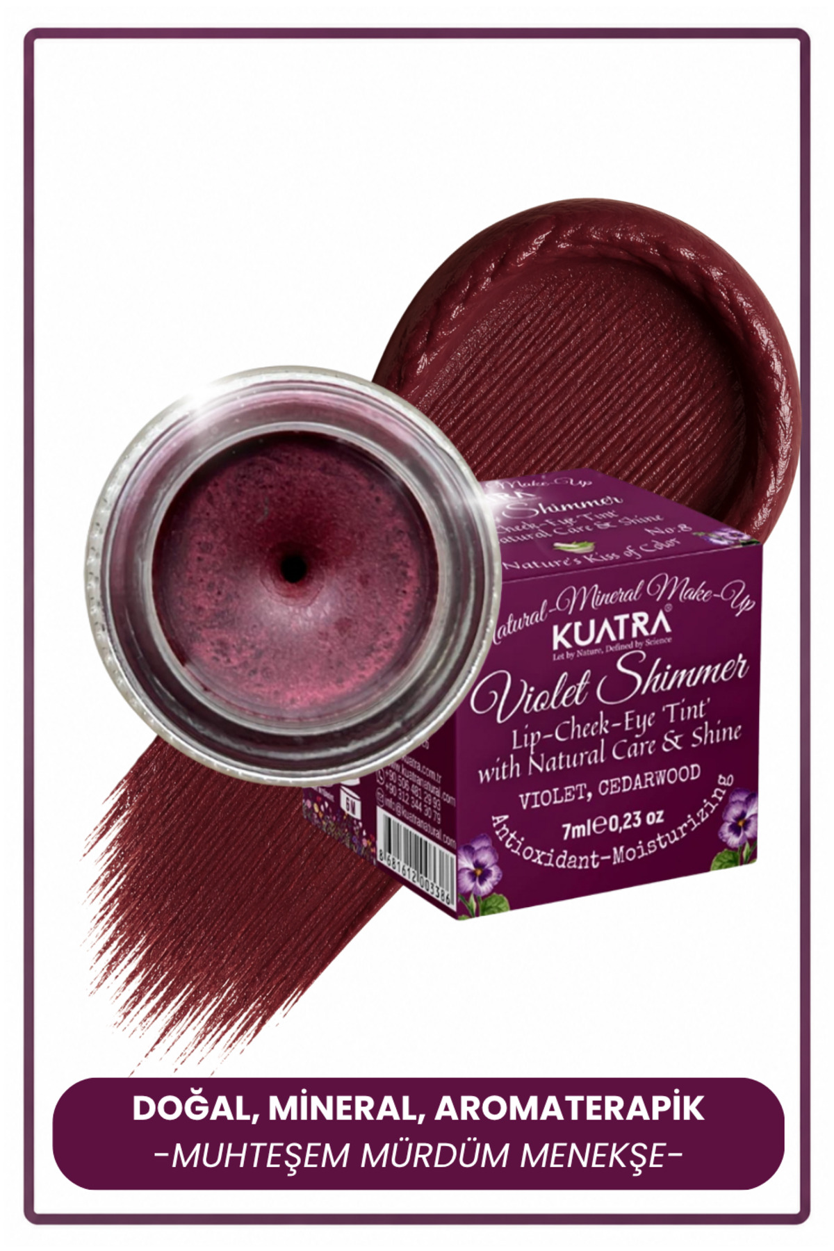 سایه چشم و رژ لب بنفش براق و درخشان Violet Shine Purple Tint — بنفش ۸