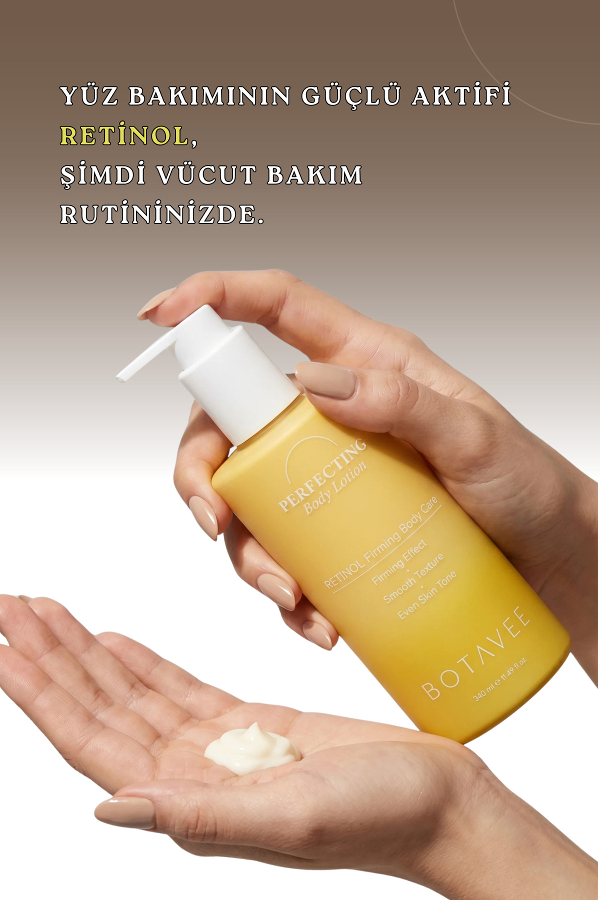Retinol İçeren Sıkılaştırıcı, Pürüzsüzleştirici ve Yoğun Nemlendirici Vücut Bakım Kremi - 340 ml — BOT-FBL-340 — تصویر 6 از 7