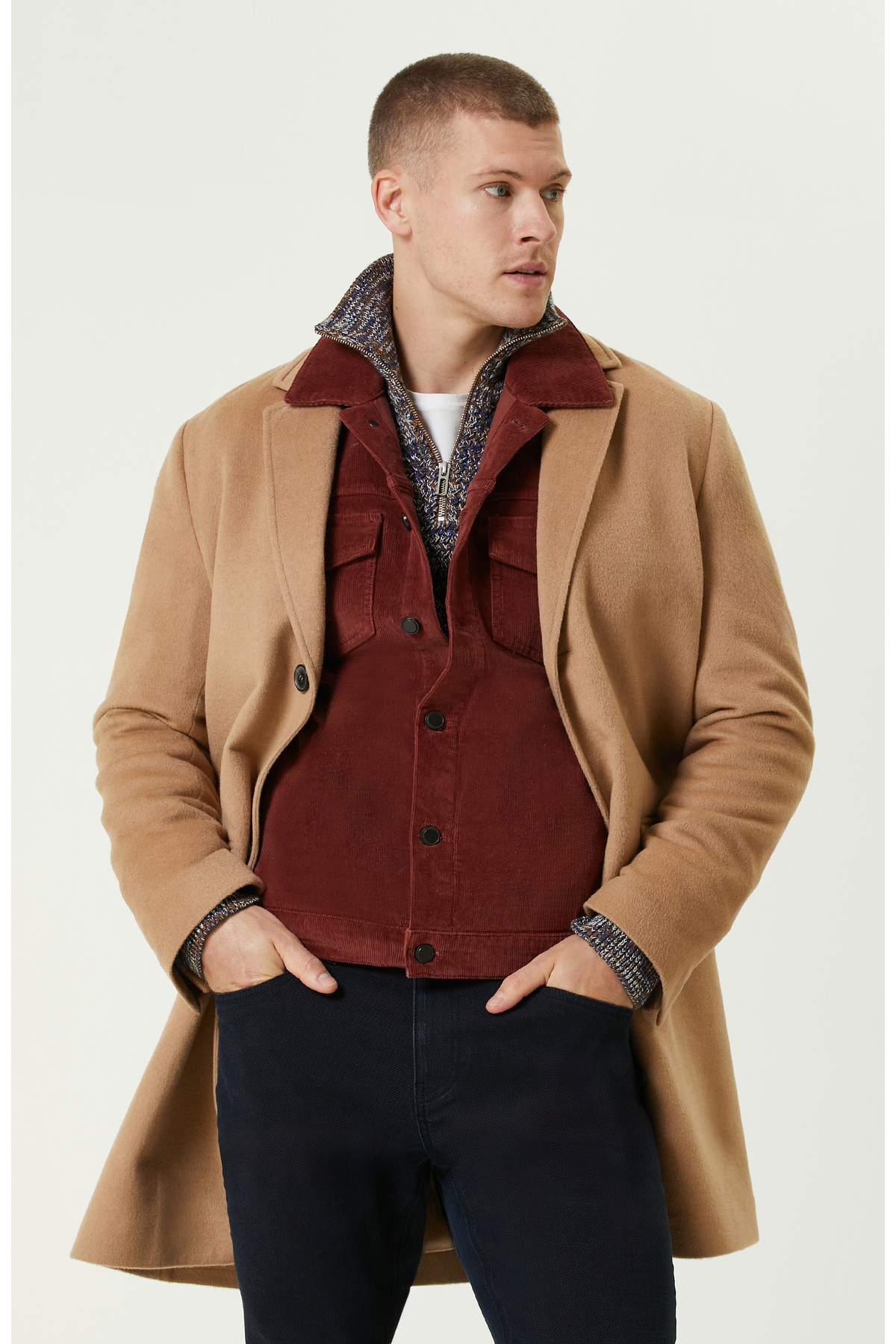 Network Limited Camel Kaşmir Palto görsel 2