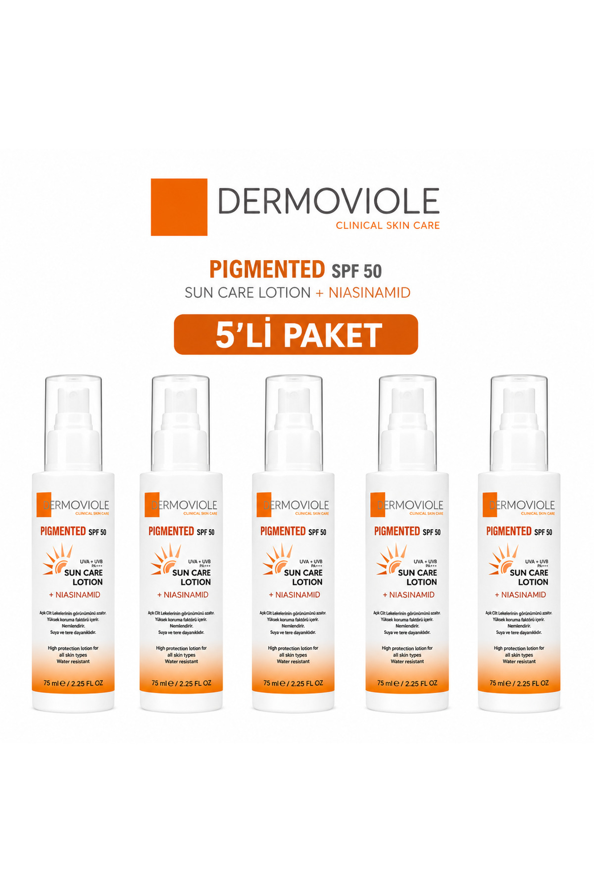 کرم ضد آفتاب صورت ضد لک با SPF 50 رنگی، بسته 5 عددی - 13 عددی