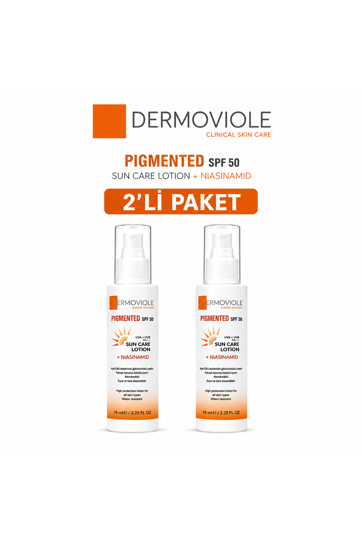 Pigmented SPF 50 Leke Karşıtı Yüz Güneş Kremi 2 Lİ PAKET — 07