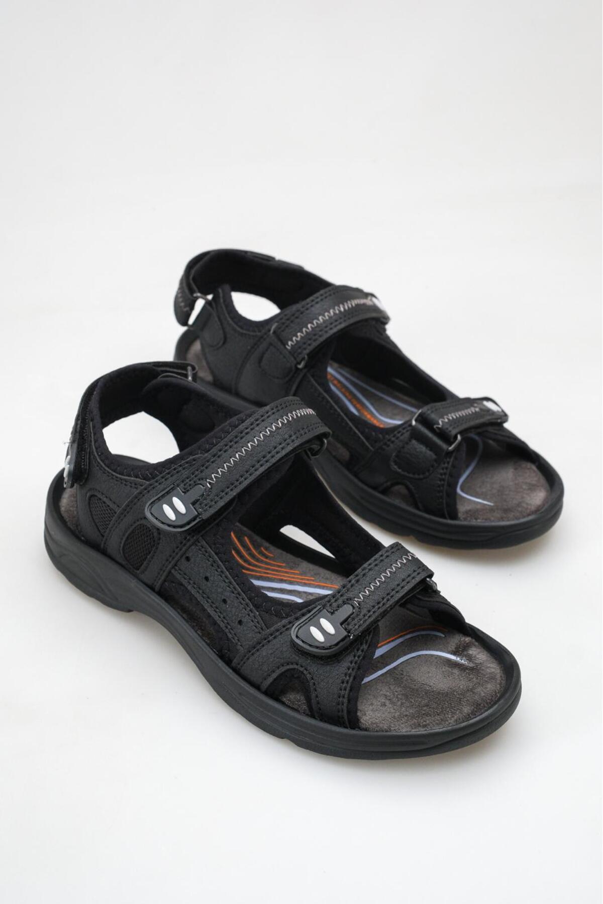 Süperland Unisex Siyah Trekking Sandalet görsel 3