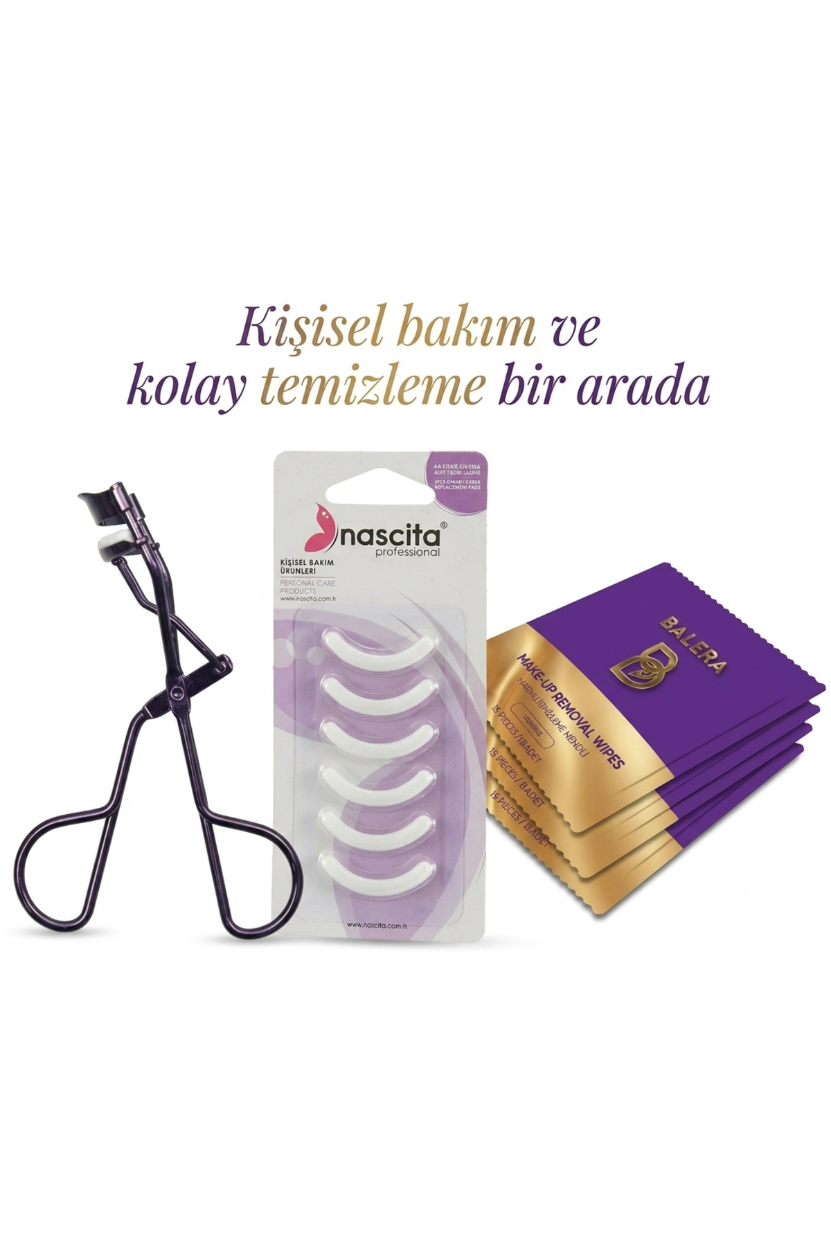 nascita Kirpik Kıvırıcı Makas 6 Lı Yedek — بنفش Kombin