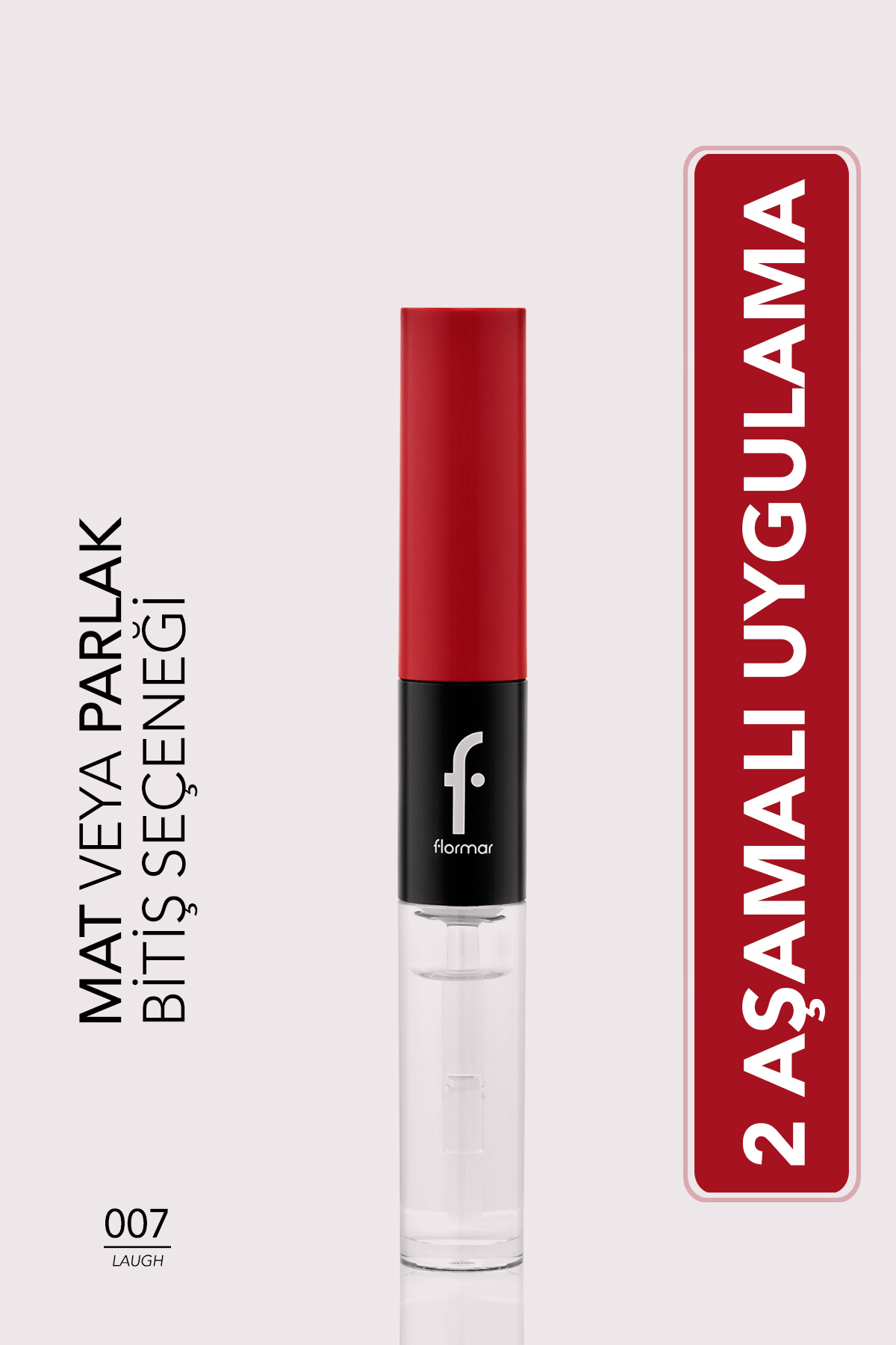 Flormar رژ لب مایع کرمی دوگلام با رنگدانه بالا و برق لب فوق العاده بادوام — قرمز ۸۵۹۶