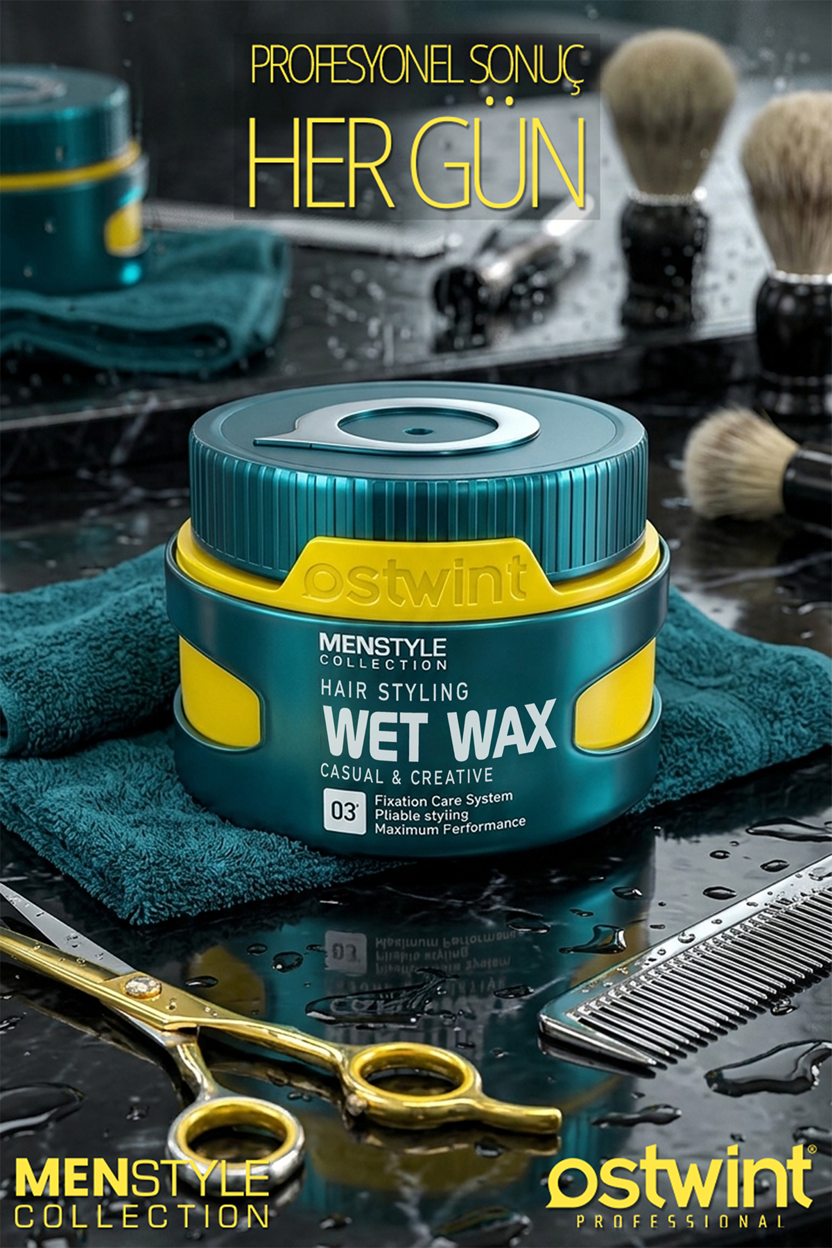 Profesyonel Saç Şekillendirici Wet Wax, Doğal Ve Güçlü Tutuş, Uzun Süreli Etki, No:03 150ml — 8680164447736 — تصویر 4 از 7