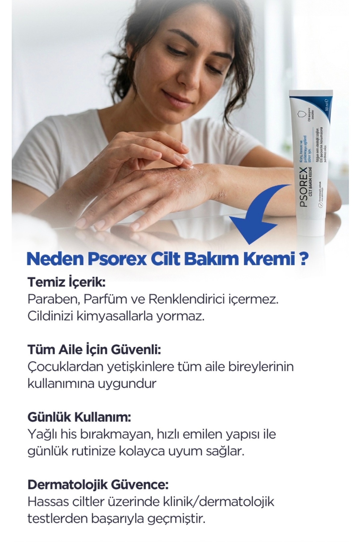 Yoğun Nemlendirici Cilt Bakım Kremi 50 ml | Egzamaya ve Sedefe Eğilimli Ciltler İçin Bariyer Destekleyici | Kuruluk ve Kızarlık için — NPP-01 — تصویر 3 از 5