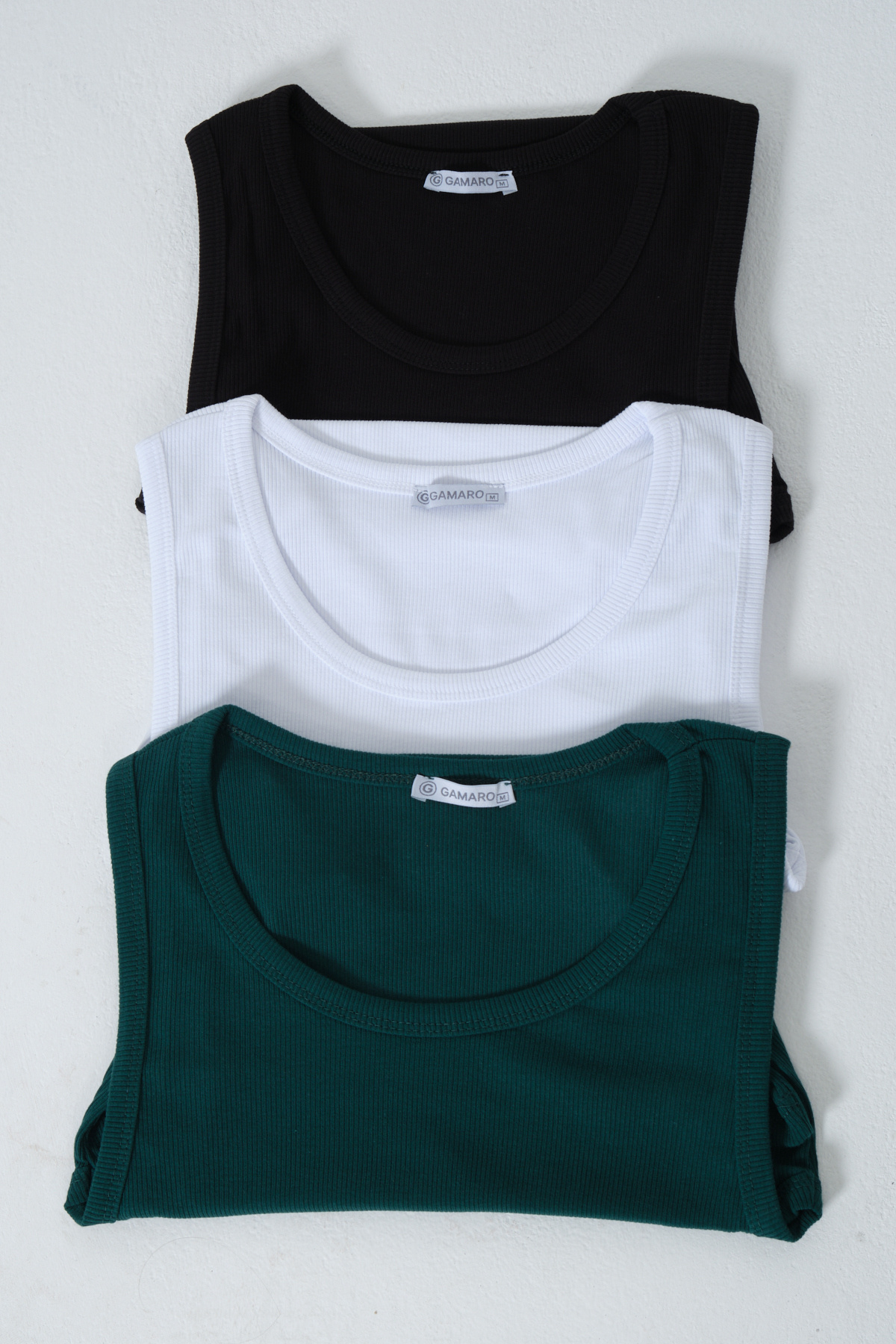 gamaro Erkek 3 lü Halter Yaka penye kaşkorse fitted kalıp Sporcu Likralı Atlet