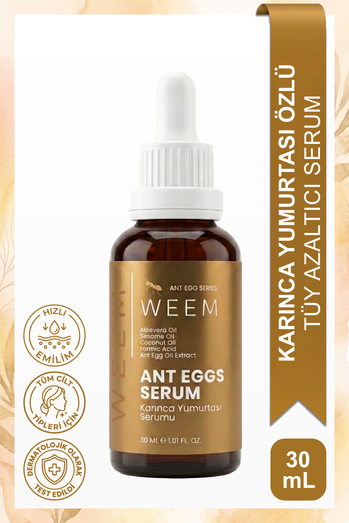 weem Karınca Yumurtası Yağı Içeren Tüy Azaltıcı Serum 30 ml (UNİSEX KULLANIM) — WAGS01