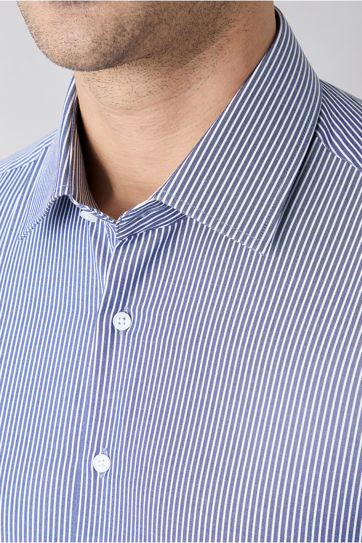 Kiğılı Uzun Kol Slim Fit Çizgili Klasik Yaka Pamuklu Kolay Ütülenebilir Gömlek görsel 3