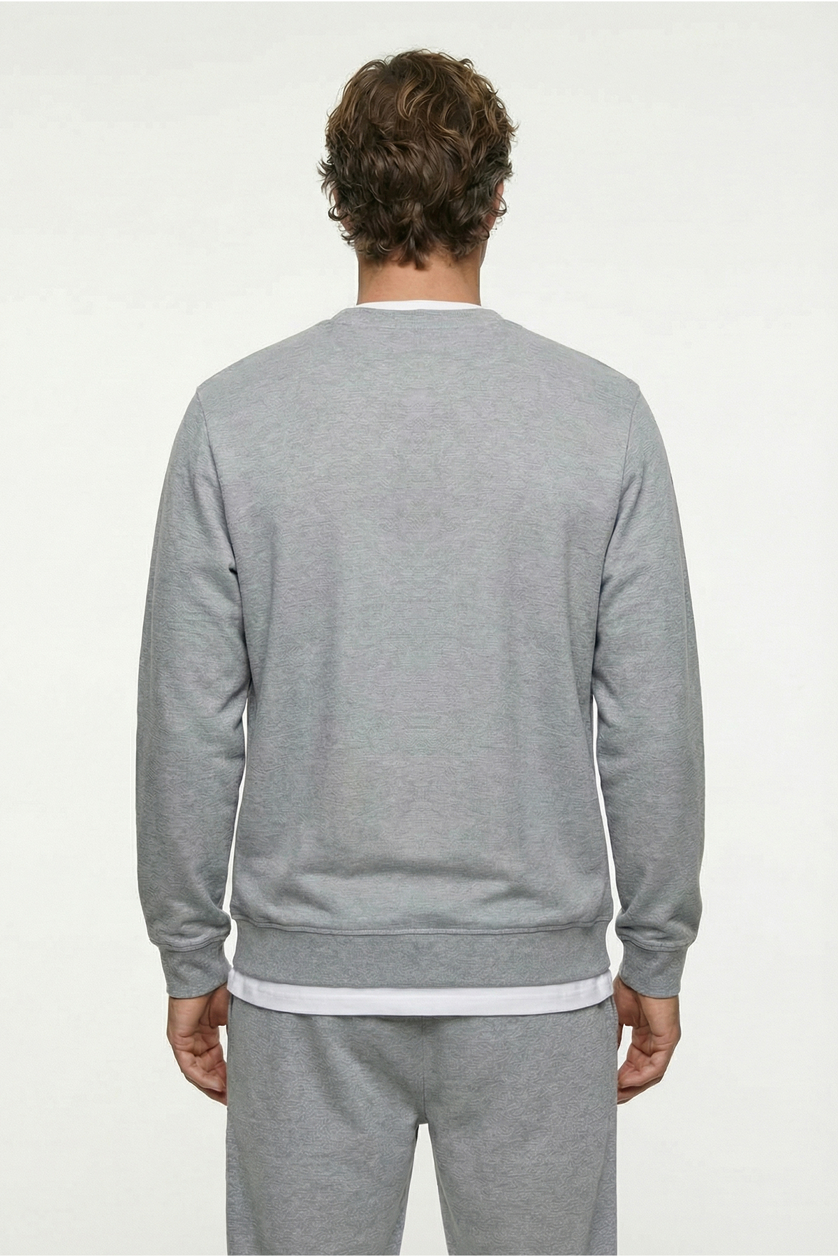 Bisiklet Yaka Regular Fit Pamuklu Basic Sweatshirt — خاکستری KY26C00000023 — تصویر 5 از 7