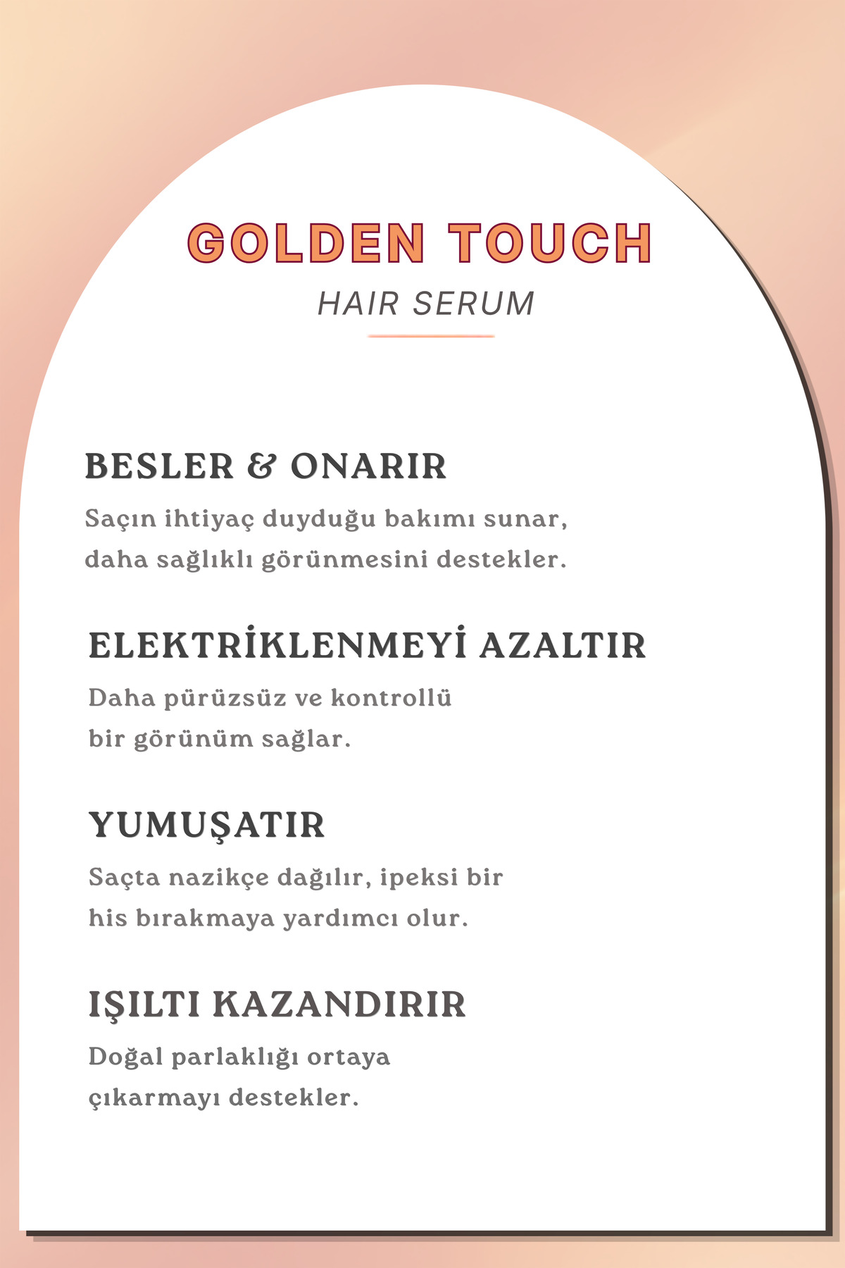 Besleyici ve Onarıcı Saç Serumu - Parlaklık Veren, Elektriklenme Karşıtı ve Kolay Tarama Desteği - 30 ml — BOT-GTS-30 — تصویر 3 از 8
