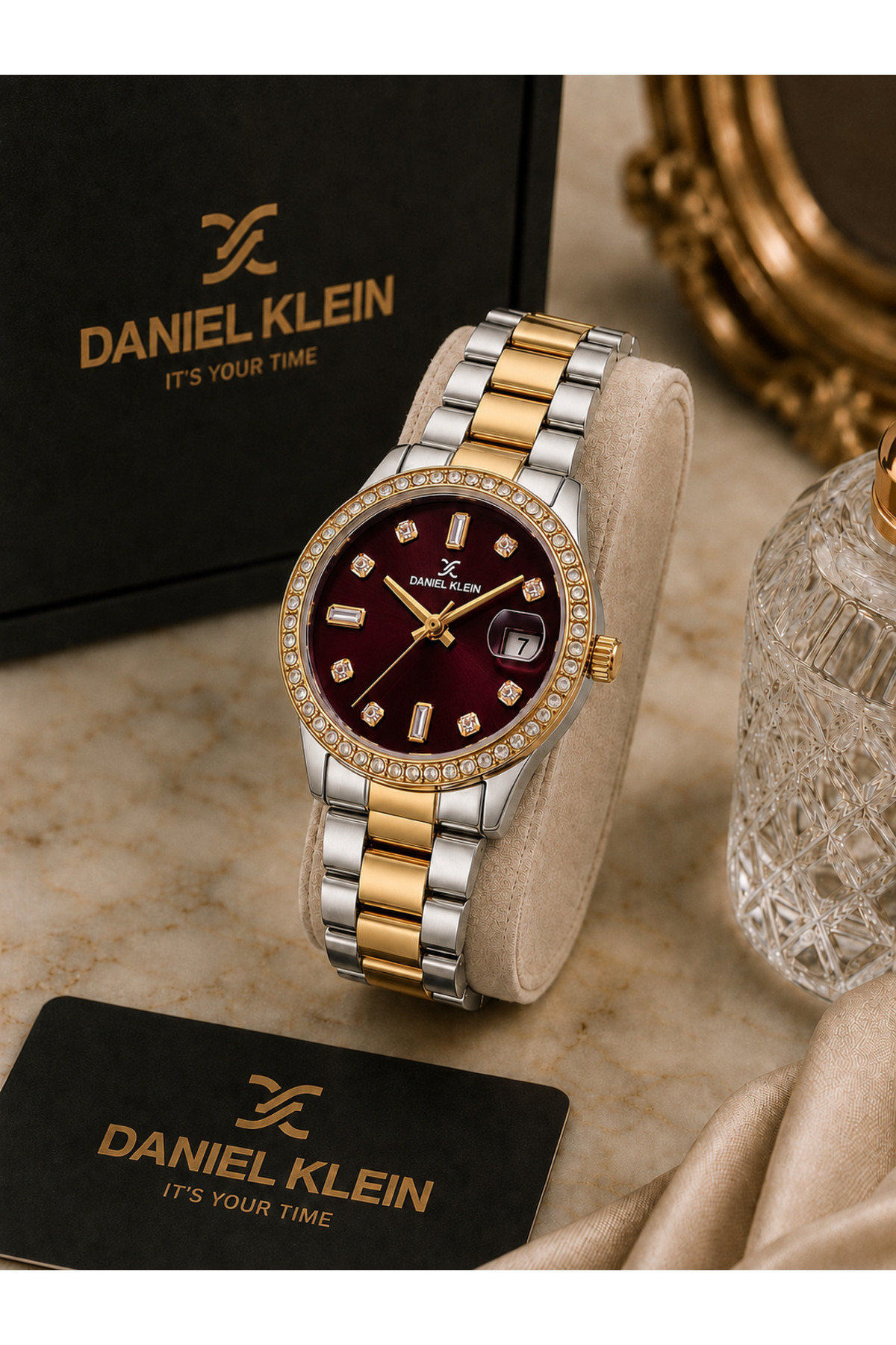 Daniel Klein 2 Yıl Garantili Çelik Kordon 30 Mt Suya Dayanıklı Kadın Kol Saati+Bileklik DKK.14372.9 görsel 2