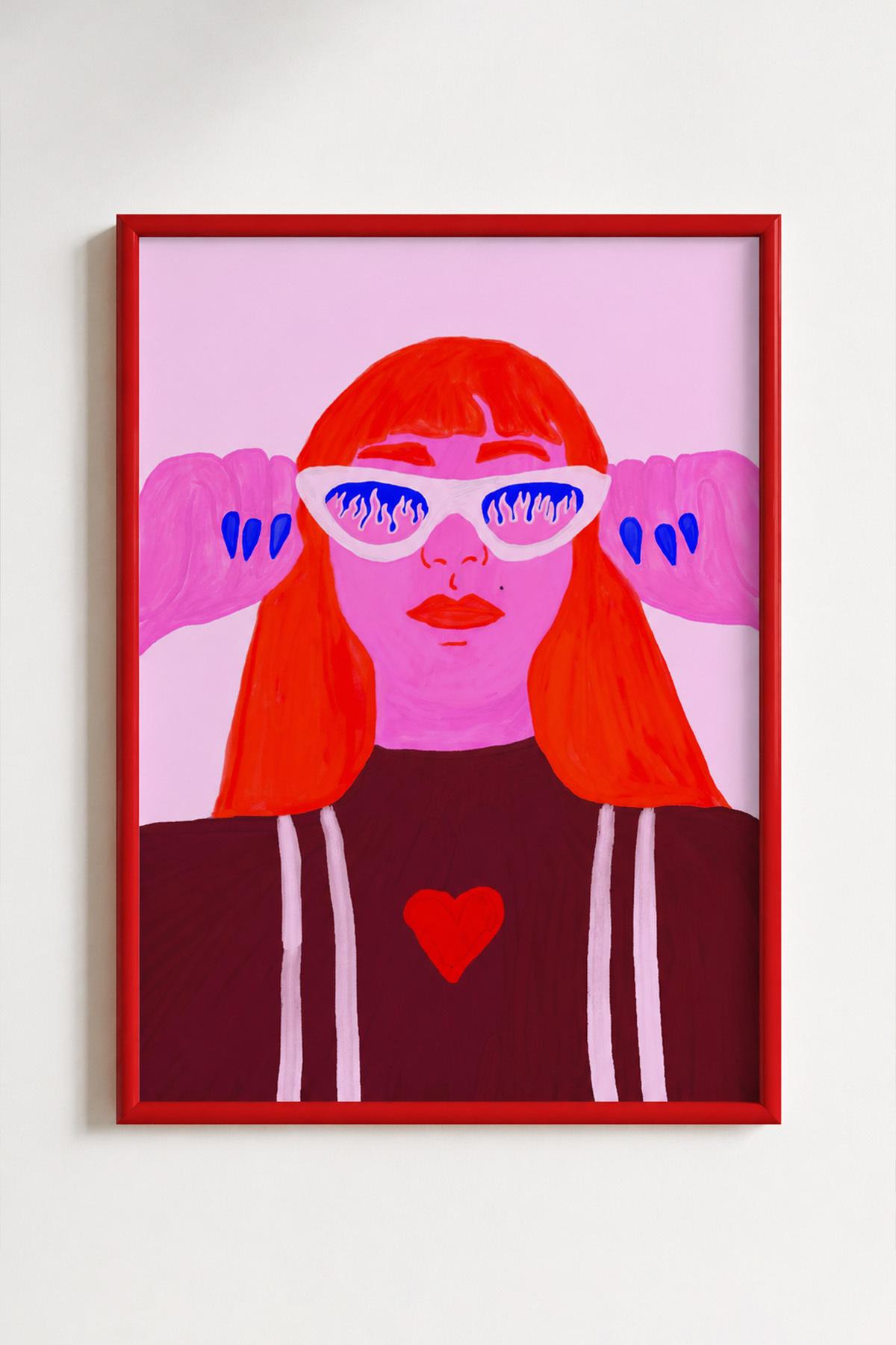 Pop Art Kadın Portre Tablo Poster Modern İllüstrasyon Duvar Dekoru Çerçevesiz