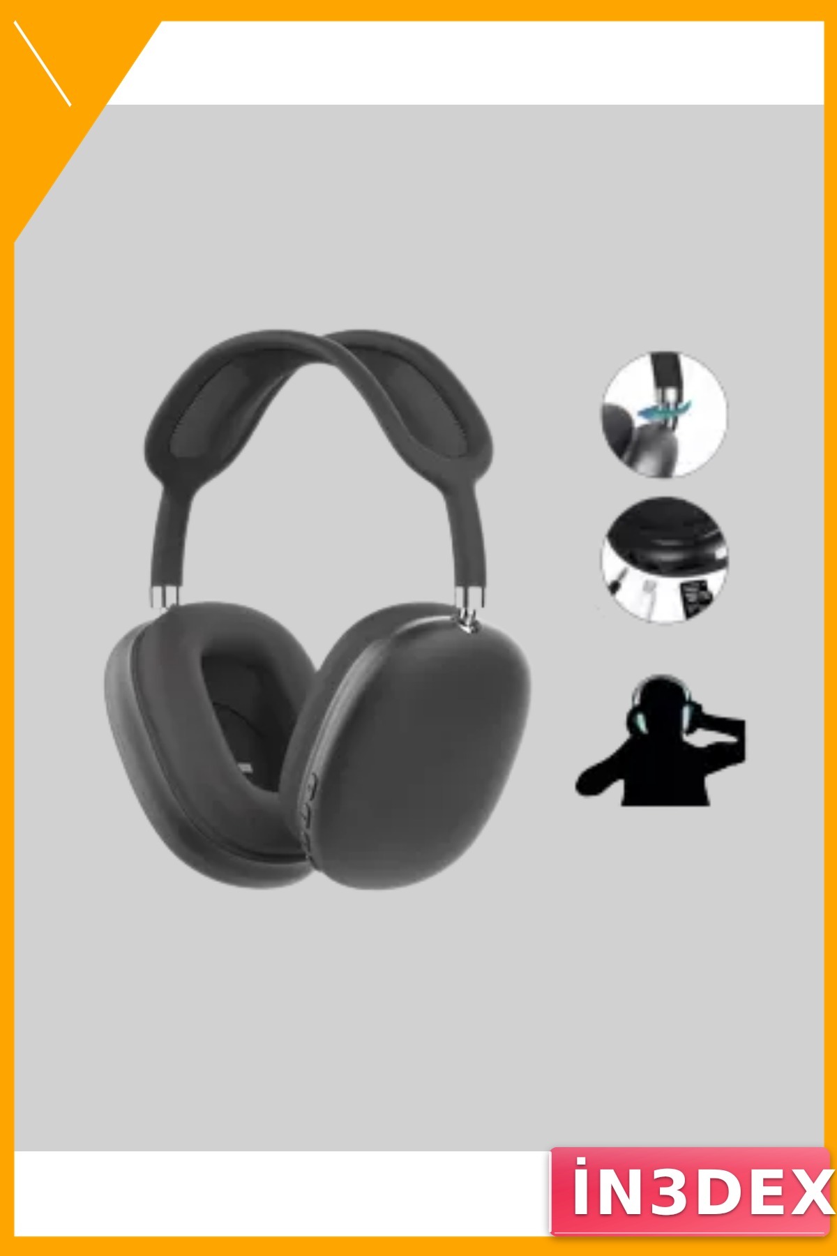 Kulak Üstü Bluetooth Kulaklık Stereo Ses Katlanabilir Ergonomik