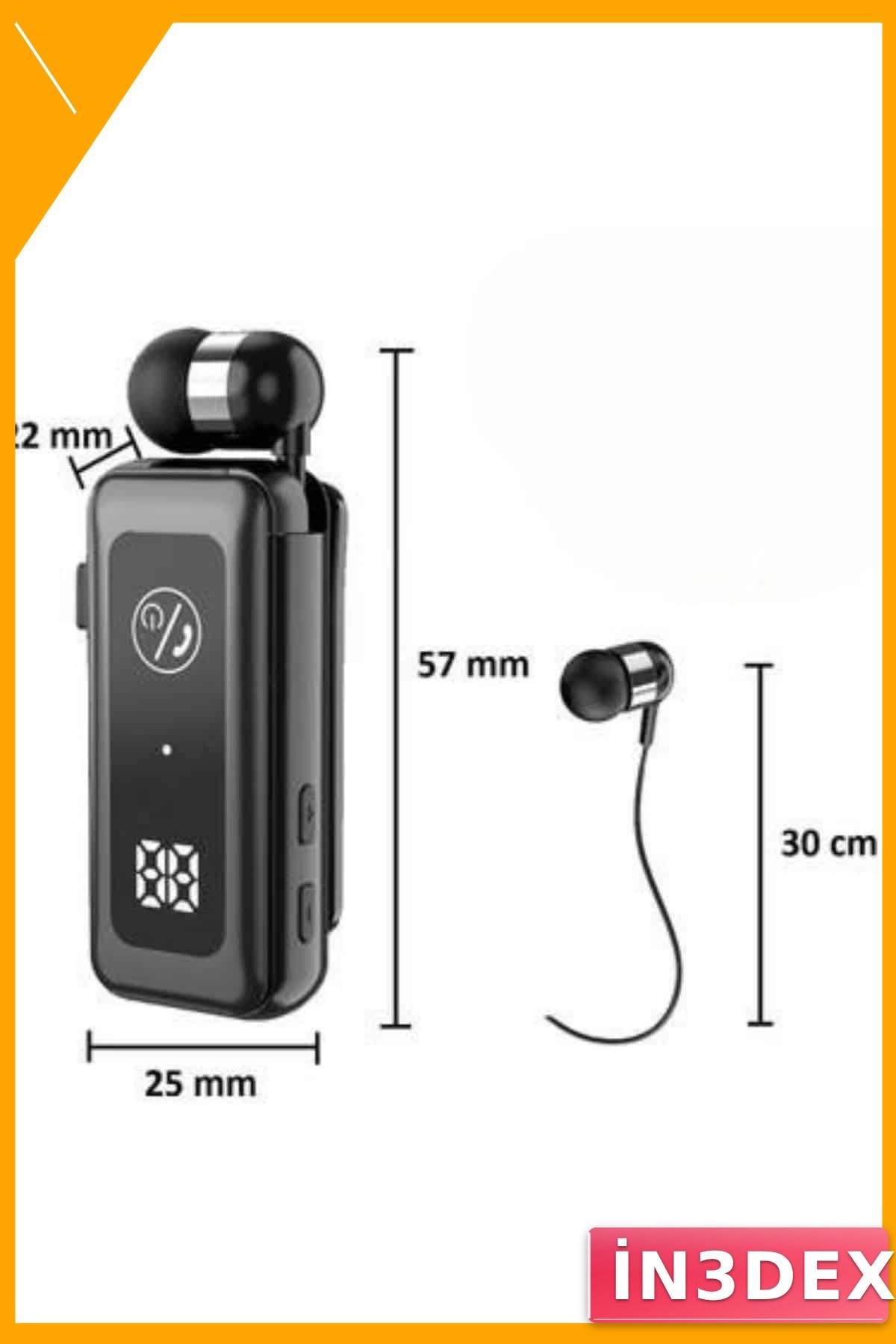 Kablosuz Makaralı Bluetooth Kulaklık TF Kart Dijital Ekran Titreşimli