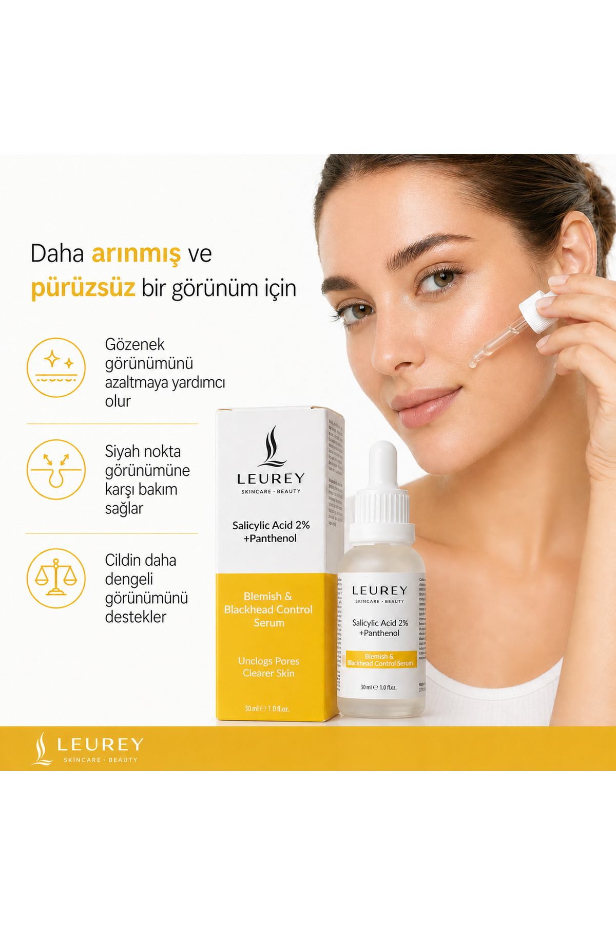 Salicylic Acid %2 + Panthenol - Sivilce ve Siyah Nokta Karşıtı Serum 30ml — SR02 — تصویر 4 از 8