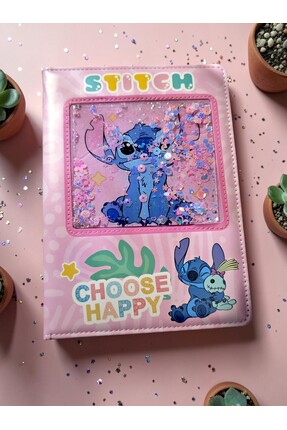Gadget Gear Stitch Pembe Jel Kapaklı Sulu Defter - Pullu ve Simli Hareketli K...