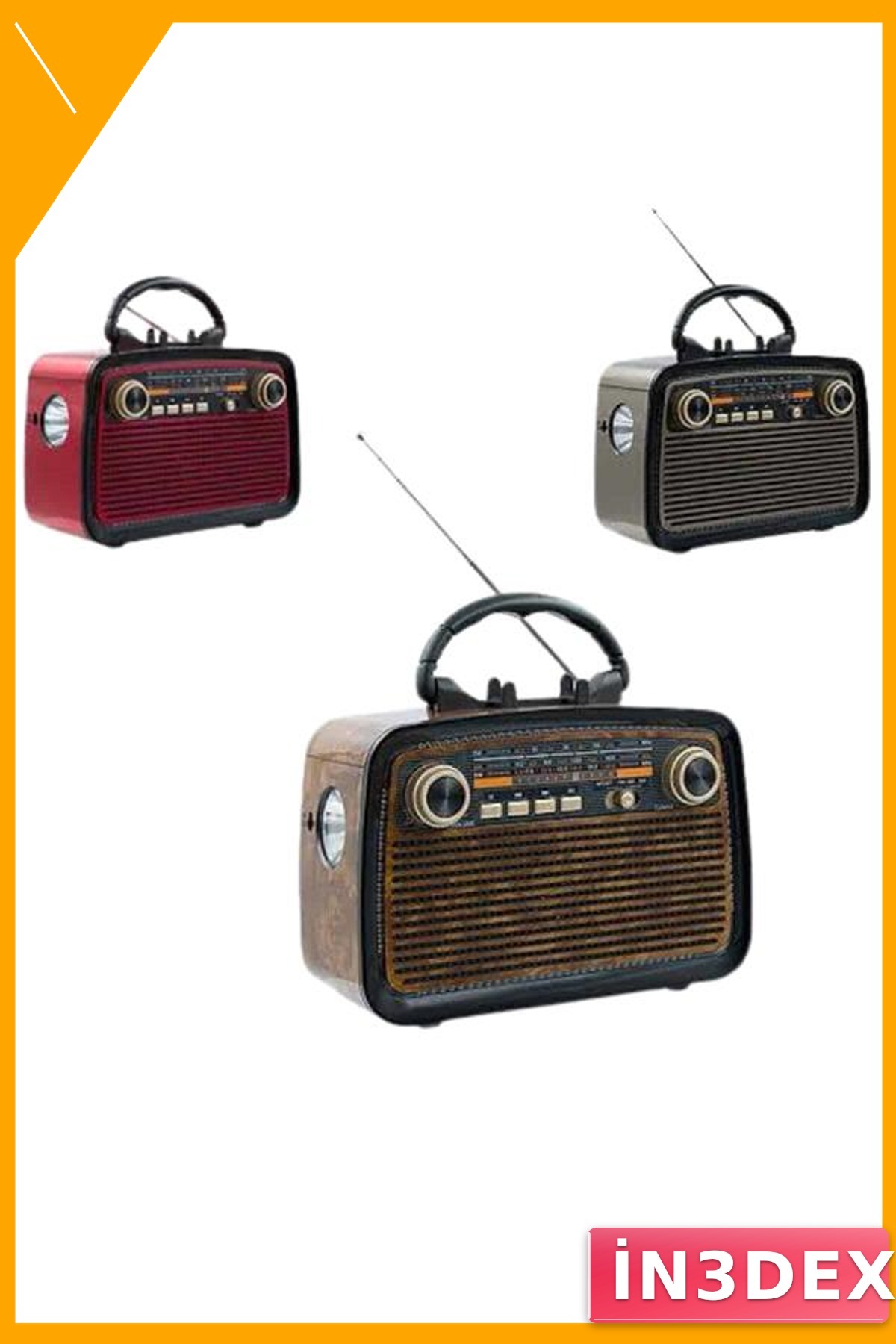 Vintage Ahşap Bluetooth Hoparlör FM Radyo Işıklı Nostaljik Tasarım