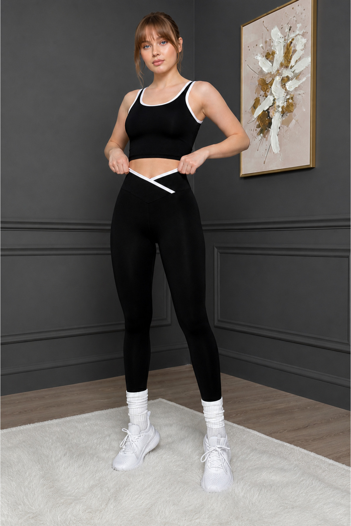 LUVORA Kadın Tayt Takım Spor Alt Üst Yüksek Bel Toparlayıcı Fitness Yoga Günlük Şık Kombin