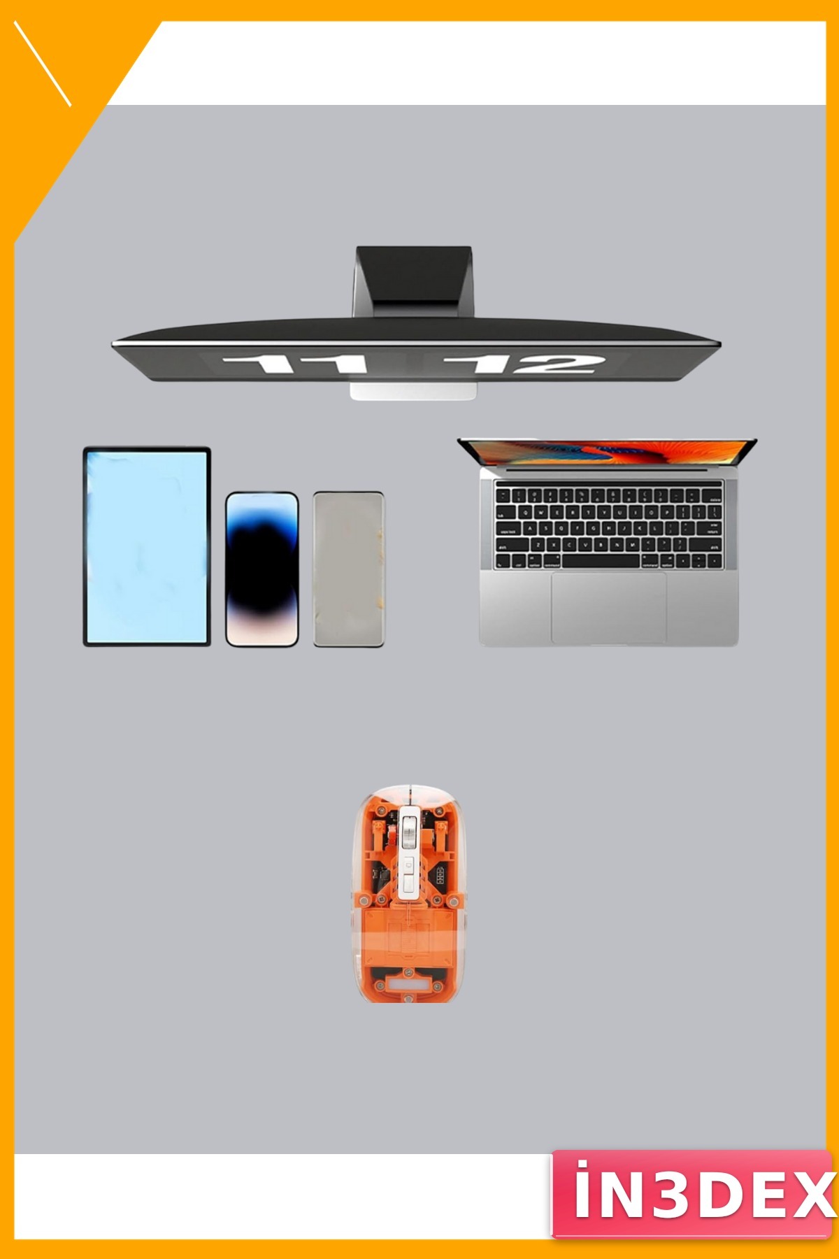 Kablosuz Sessiz Ergonomik Fare Çoklu Cihaz Şarjlı 1600 DPI