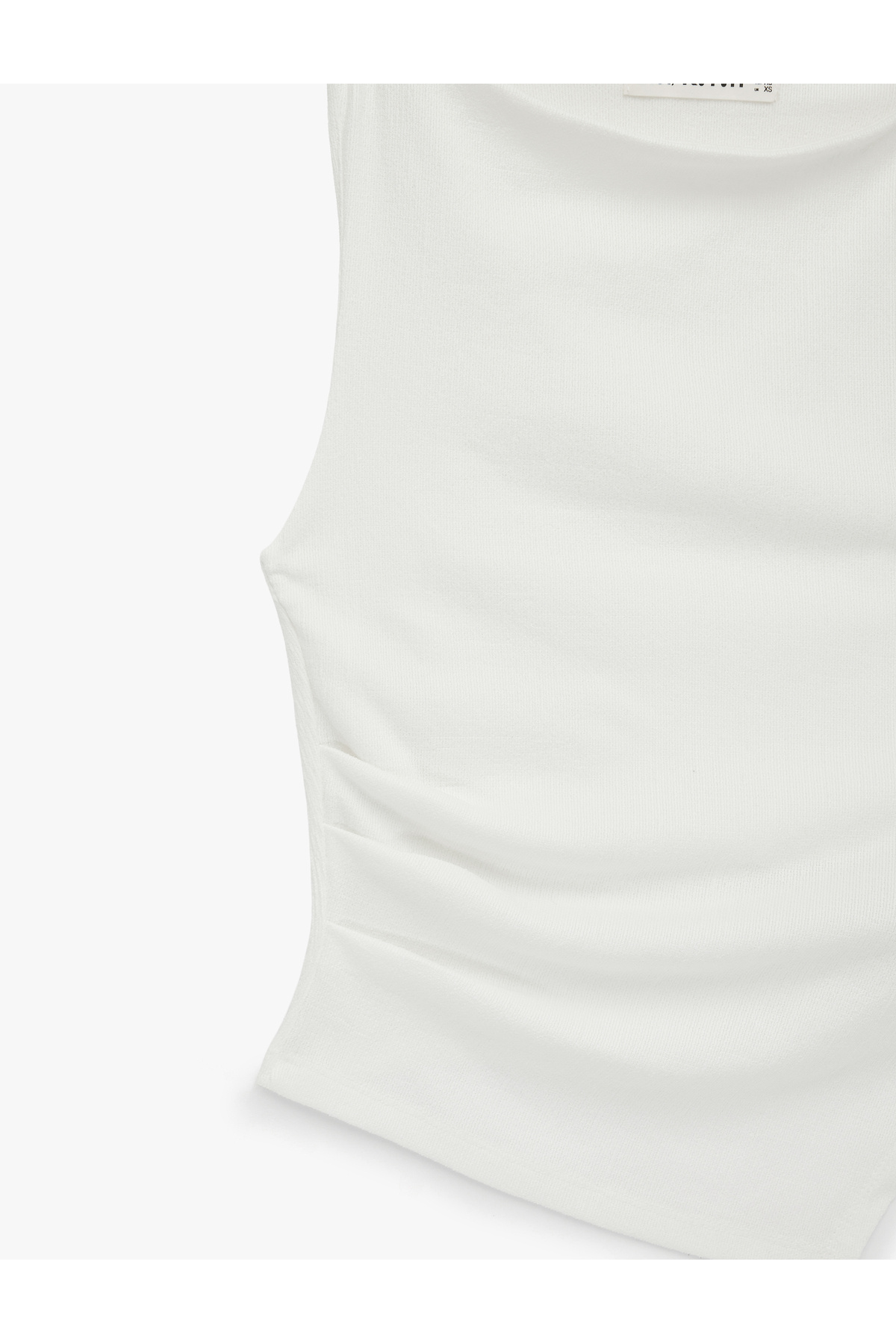 Koton  Asimetrik Kayık Yaka Kolsuz Slim Fit Drapeli Bluz - Görsel 5