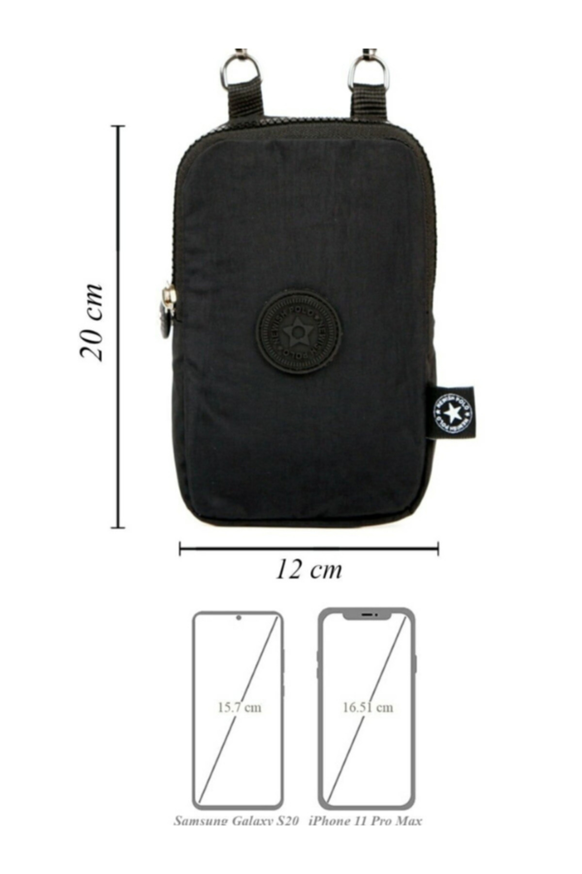 Newish Polo 2'li Kadın Su Geçirmez Mini Telefon Cüzdan Ve Pasaport Boyun Askılı Çapraz Omuz Çanta görsel 5
