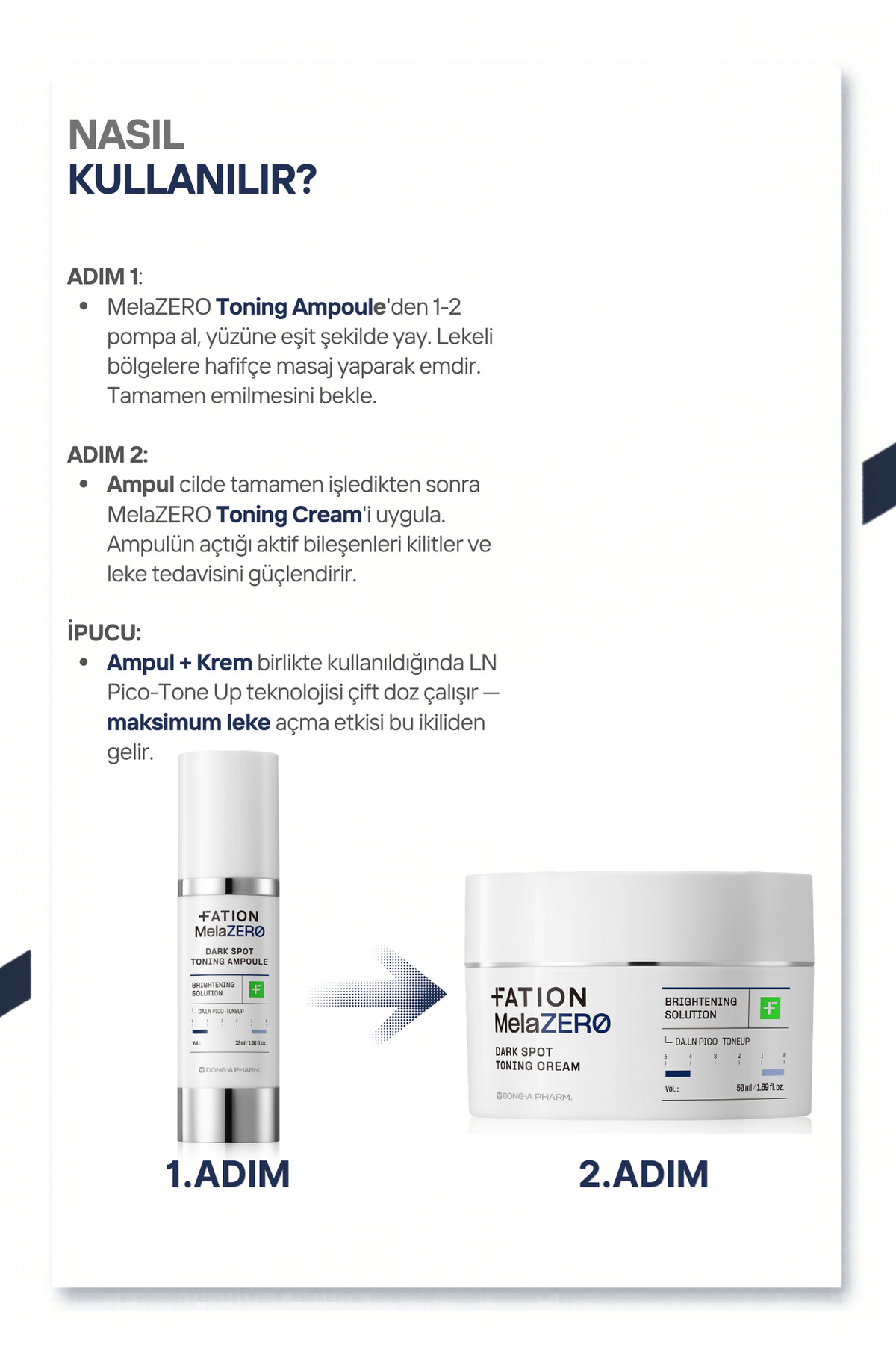 MelaZERO Dark Spot Toning Ampoule | 6'lı Aydınlatıcı Aktif ile Leke ve Hiperpigmentasyon Karşıtı Ampul, 32ml — MZTA32N — تصویر 6 از 8