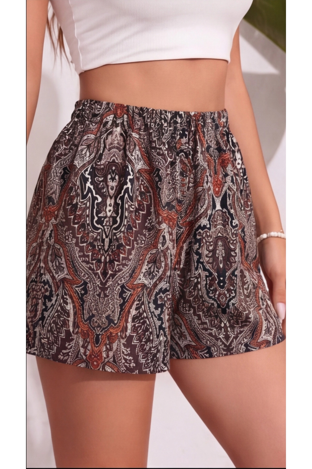 Women's Casual High Waist Viscose Shorts