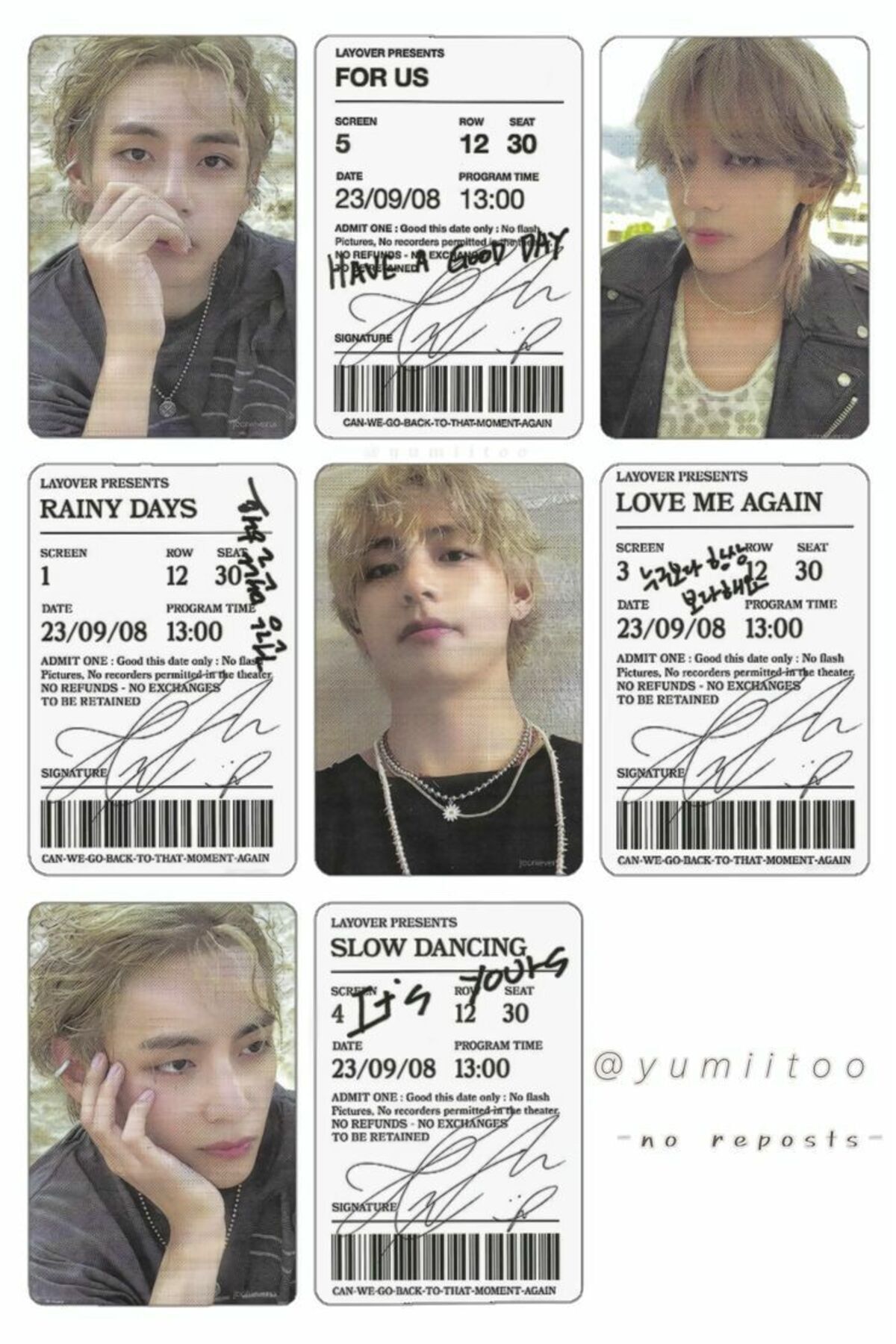sevimliflower TAEHYUNG BTS 1 ADET FOTOKART PVC KAPLI 9*6 CM 6 ADET