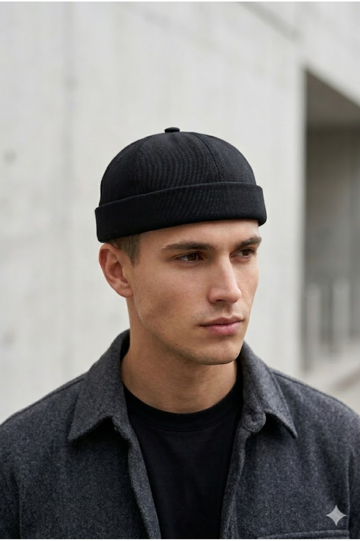 Belifanti Collection Siyah Docker Cap Ayarlanabilir HipHop Sipersiz Retro Takke Şapka görsel 4
