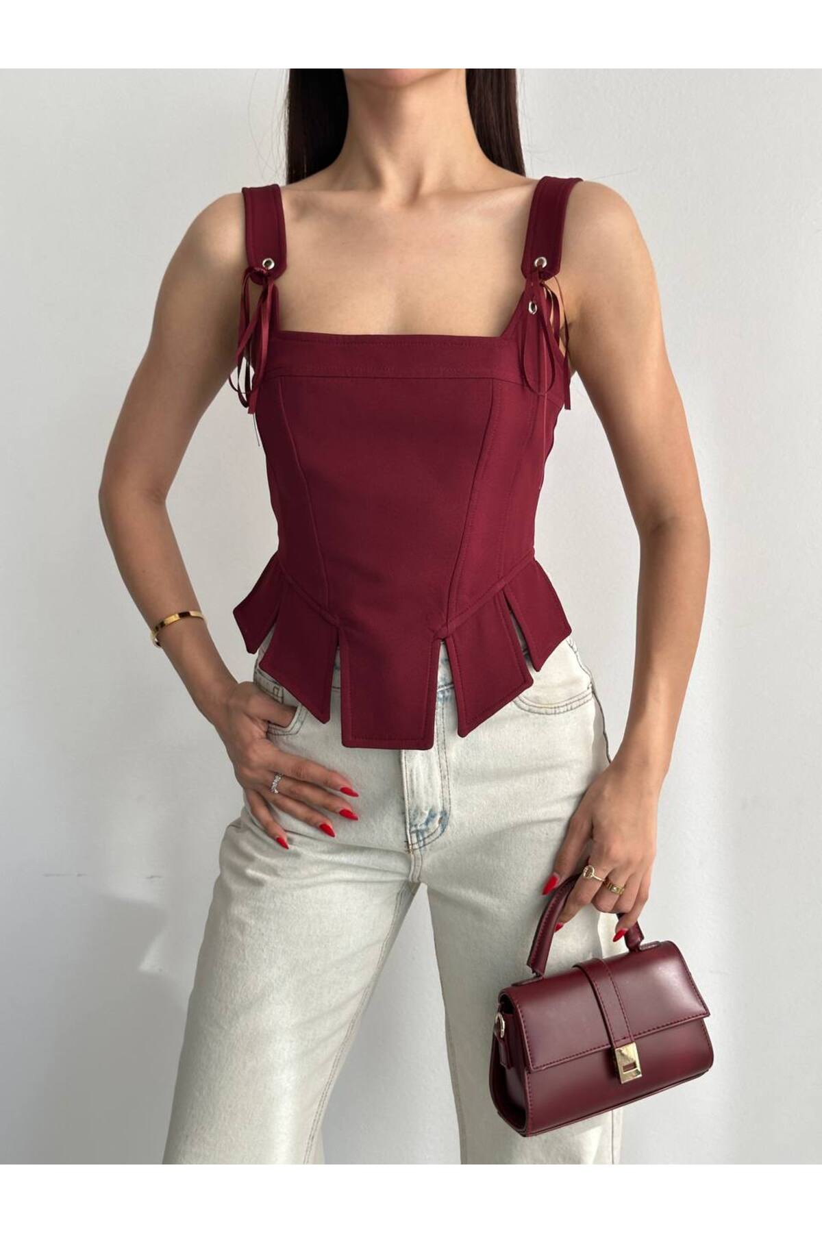 Women's Strappy Corset Blouse