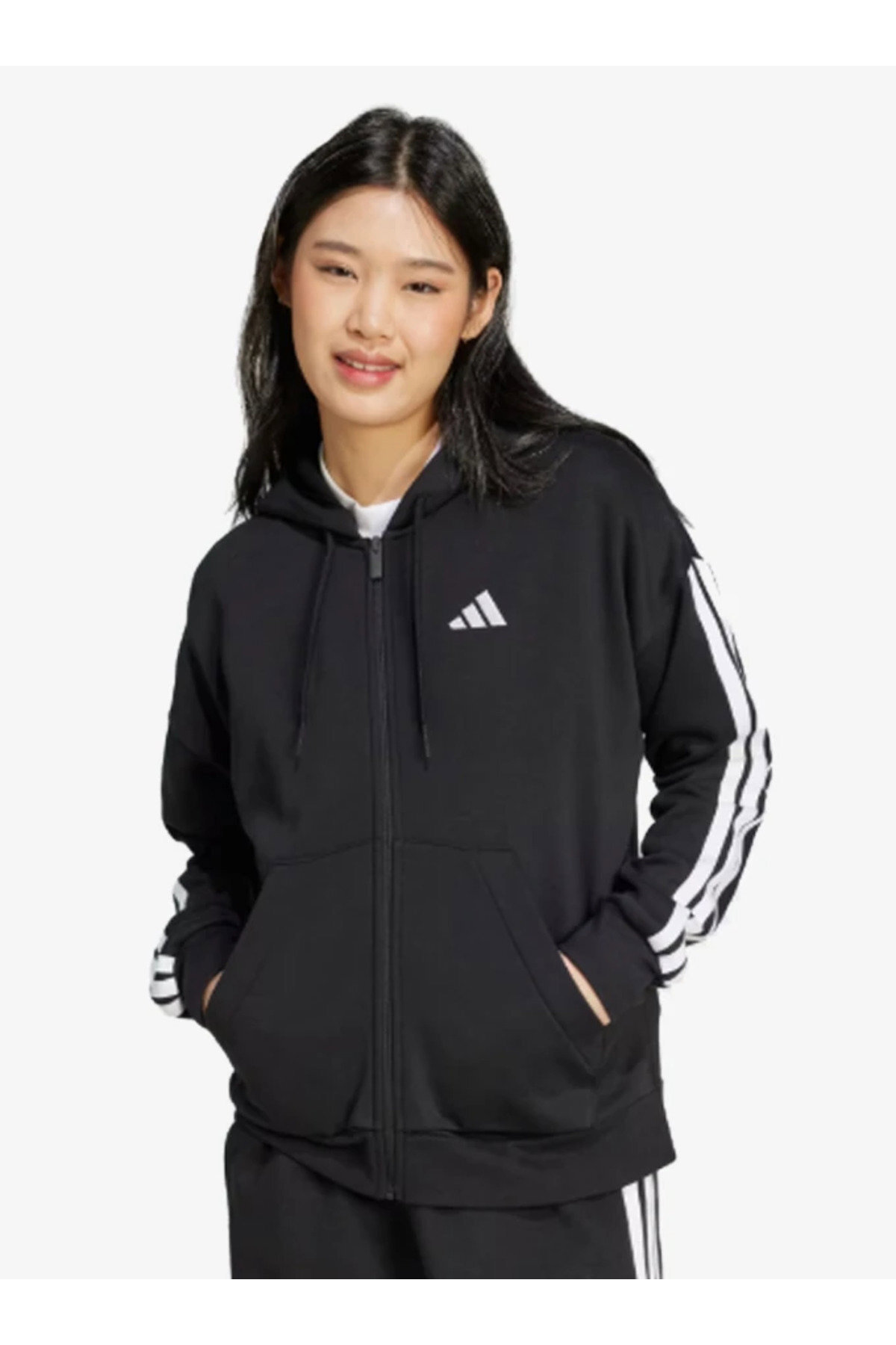 adidas W 3S FL FZ HD KADIN SİYAH CEKET GİYİM JE1283 görsel 2