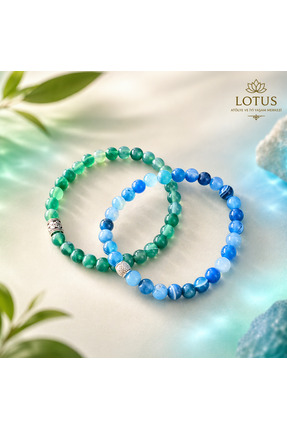 Lotus Atölye ve İyi Yaşam Merkezi Lotus Doğal Akik Taşı Bileklik – Premium Un...