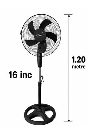 NACG Vantilatör 16 inc ayaklı siyah 3 kademe 5 pervane