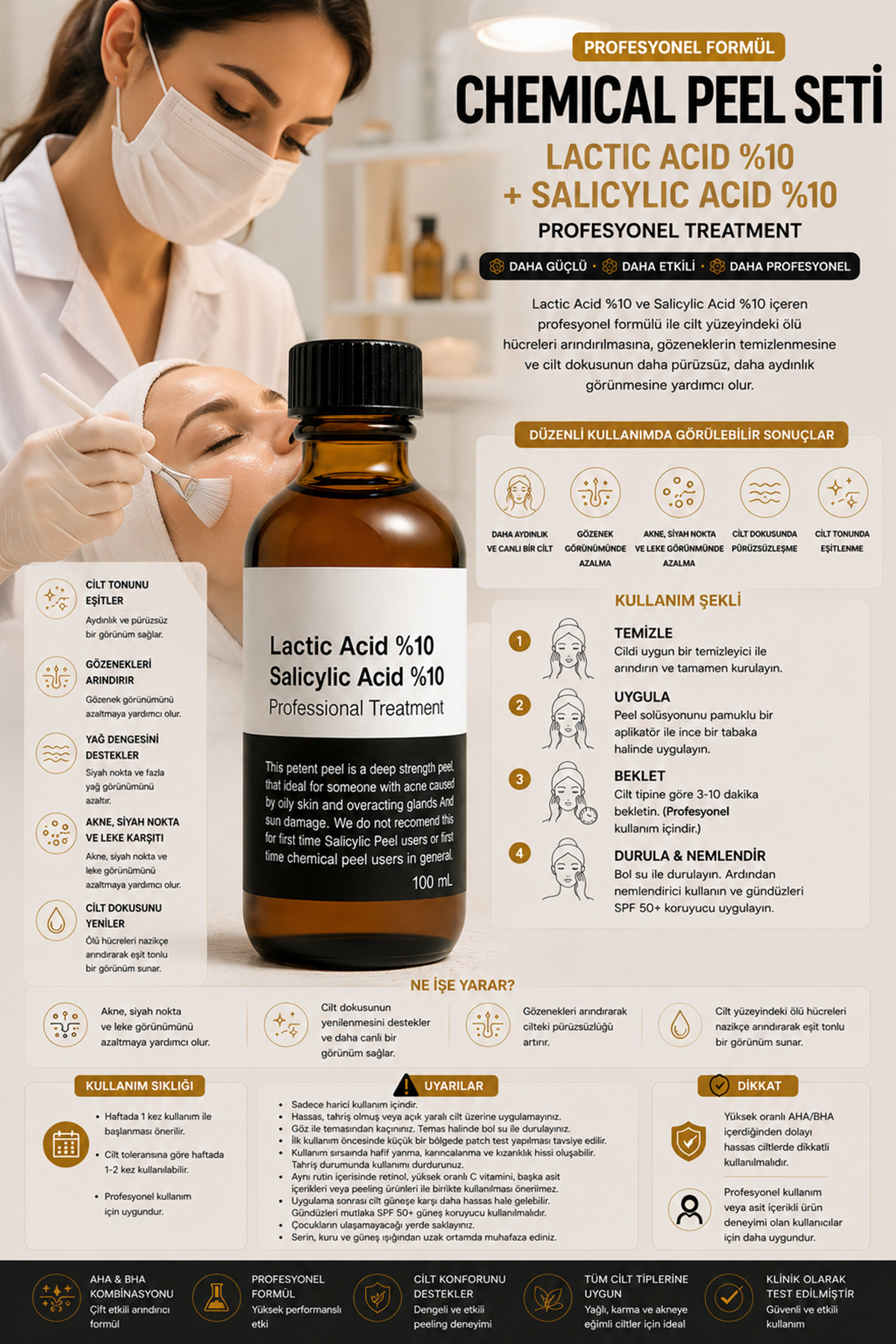 لایه بردار هیبریدی یک فرمول لایه بردار حرفه ای حاوی اسید لاکتیک و اسید سالیسیلیک قوی است که برای مبارزه با آکنه، جوش های سرسیاه و لکه ها طراحی شده است — pqmz — تصویر 2 از 8