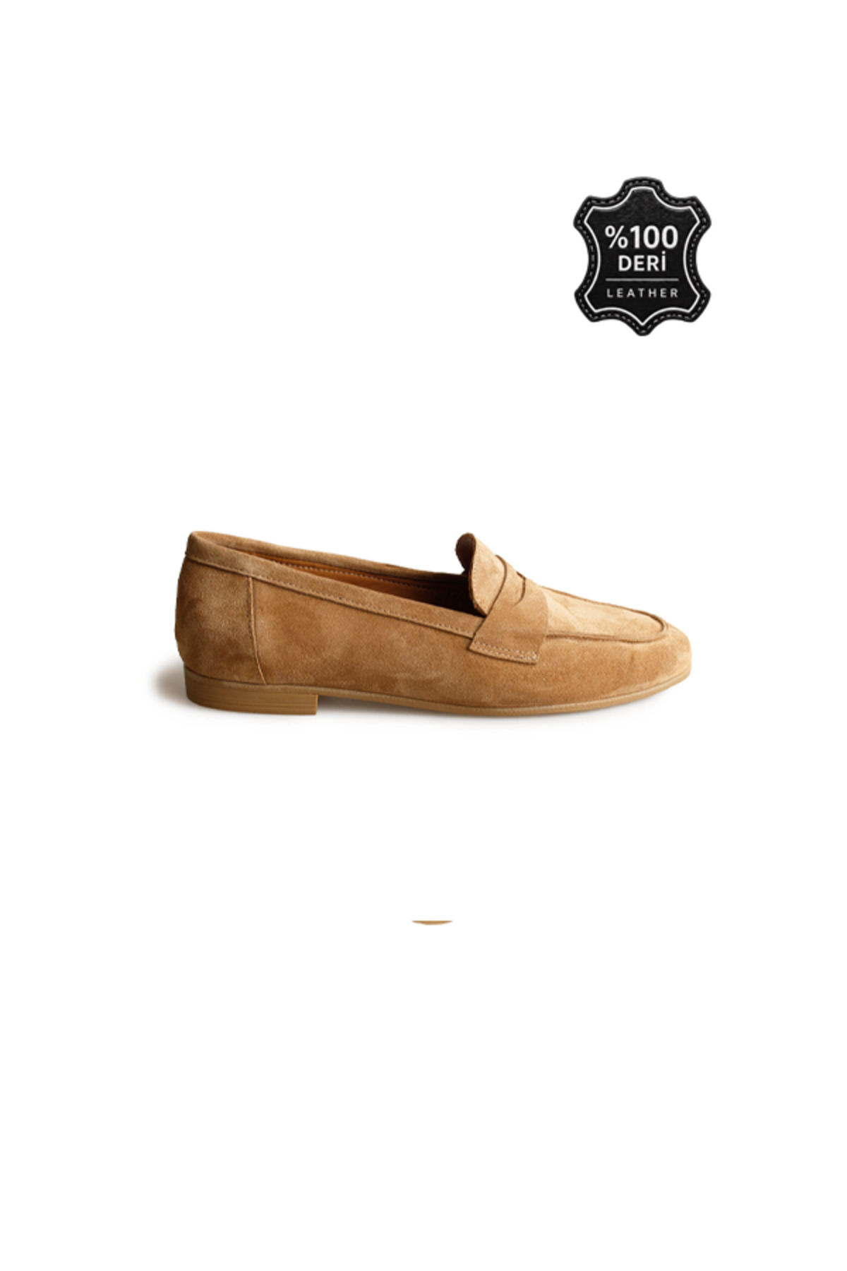 GHENCH Loren Taba Hakiki Deri Kadın Loafer görsel 2