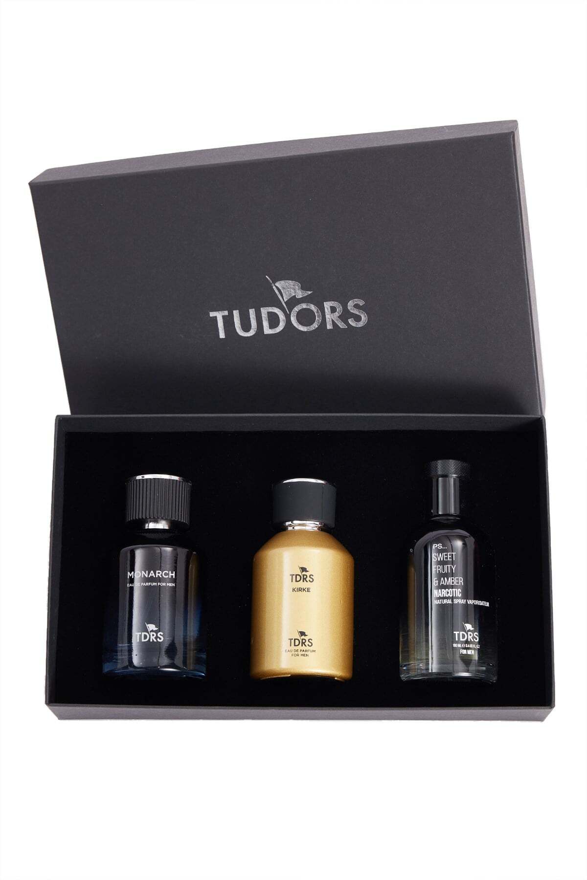 Tudors Özel Hediye Kutulu 3'lü Limon-Bergamot Çarkıfelek 100 ML Uzun Süre Kalıcı Parfüm Seti — PM260001
