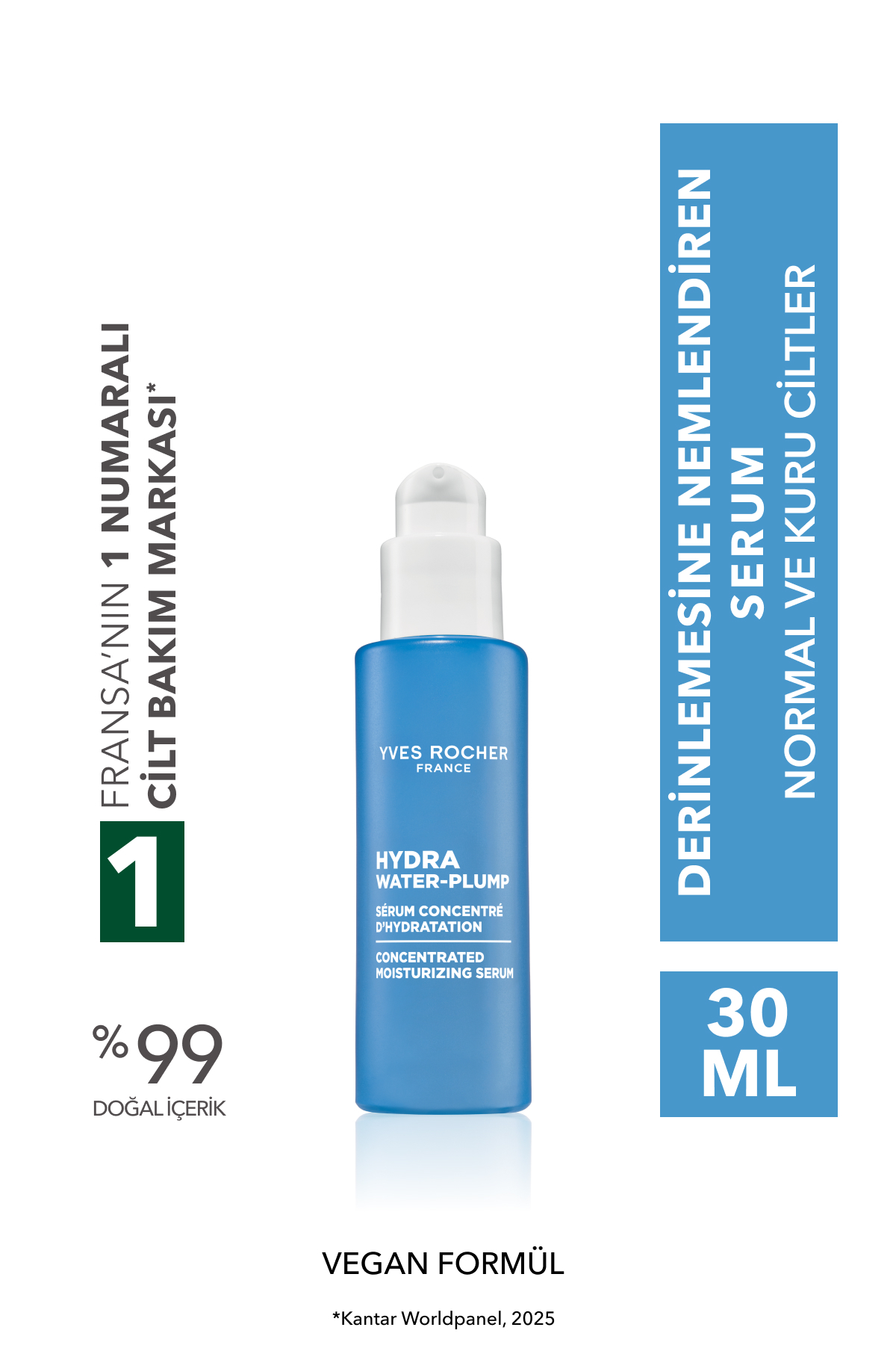 Yves Rocher Konsantre Serum -2X Hyaluronik Asit, Aloe Vera-Hydra