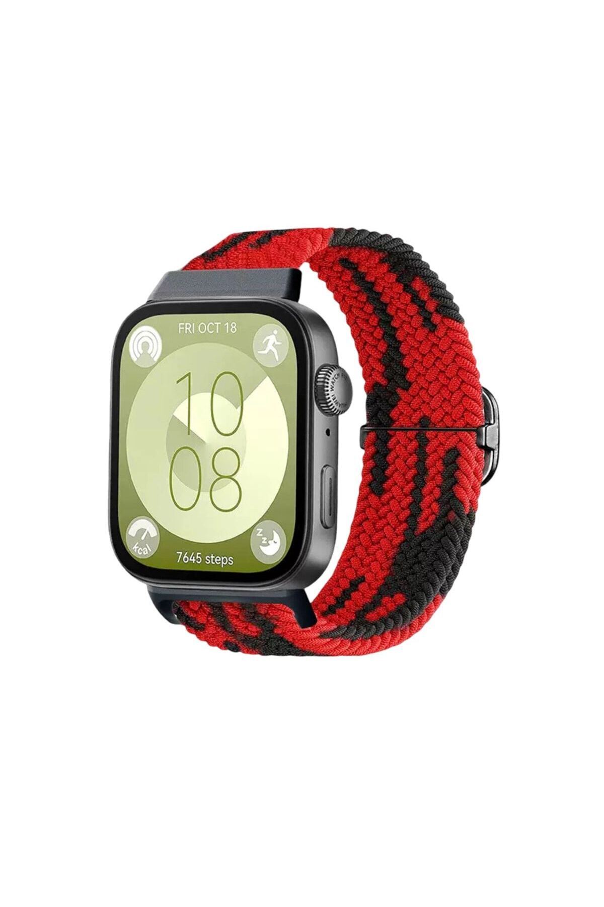 Huawei Fit 4 Kordon (saat Değildir) - Kırmızı-siyah