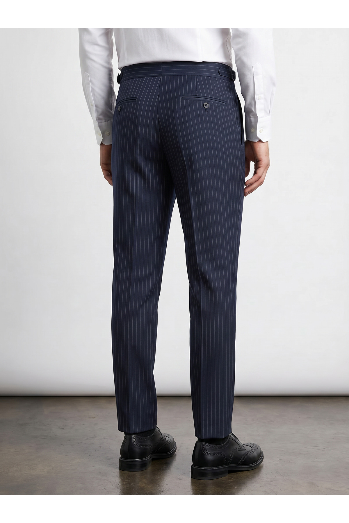 Old Money Çizgili Kumaş Pantolon - Cool & Comfort — سرمه‌ای oldmoneyçizgili — تصویر 4 از 7