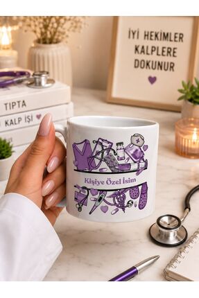 poyraz-baskilab Kişiye Özel Doktor Kupası – Mor Tasarım
