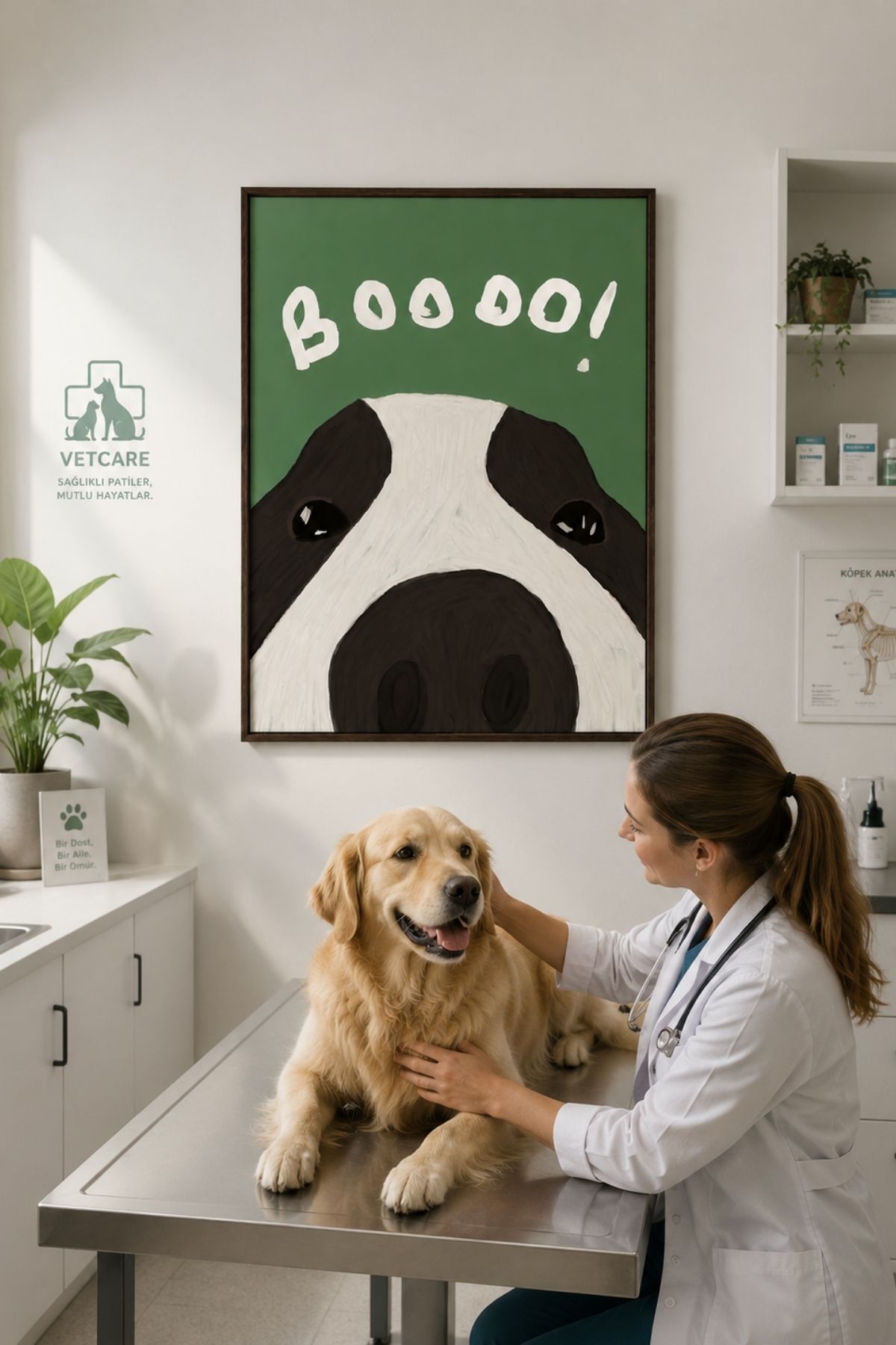 Sevimli Köpek Poster Mizahi Modern Duvar Dekoru Çerçevesiz
