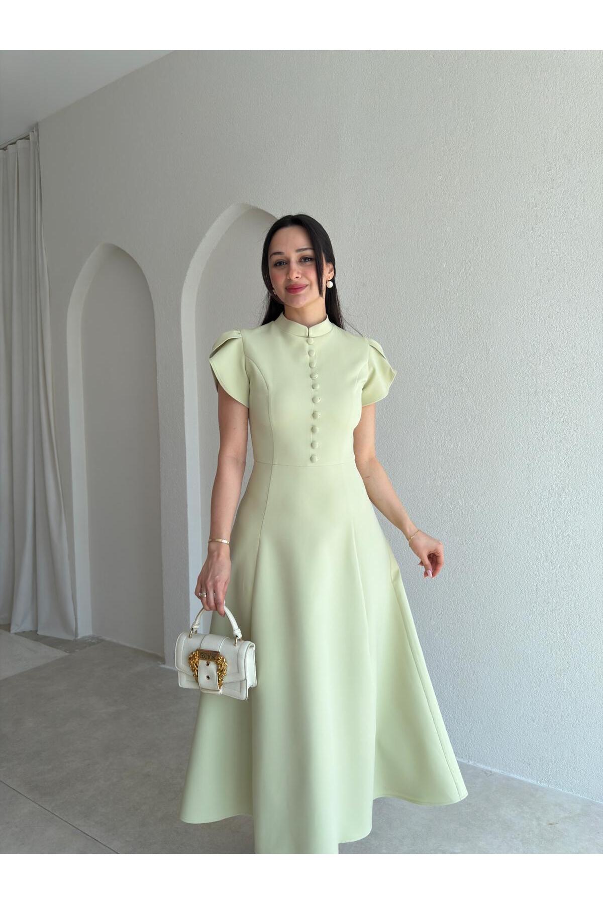 Mooi Butik Bogota Midi Dress 8947 - Green