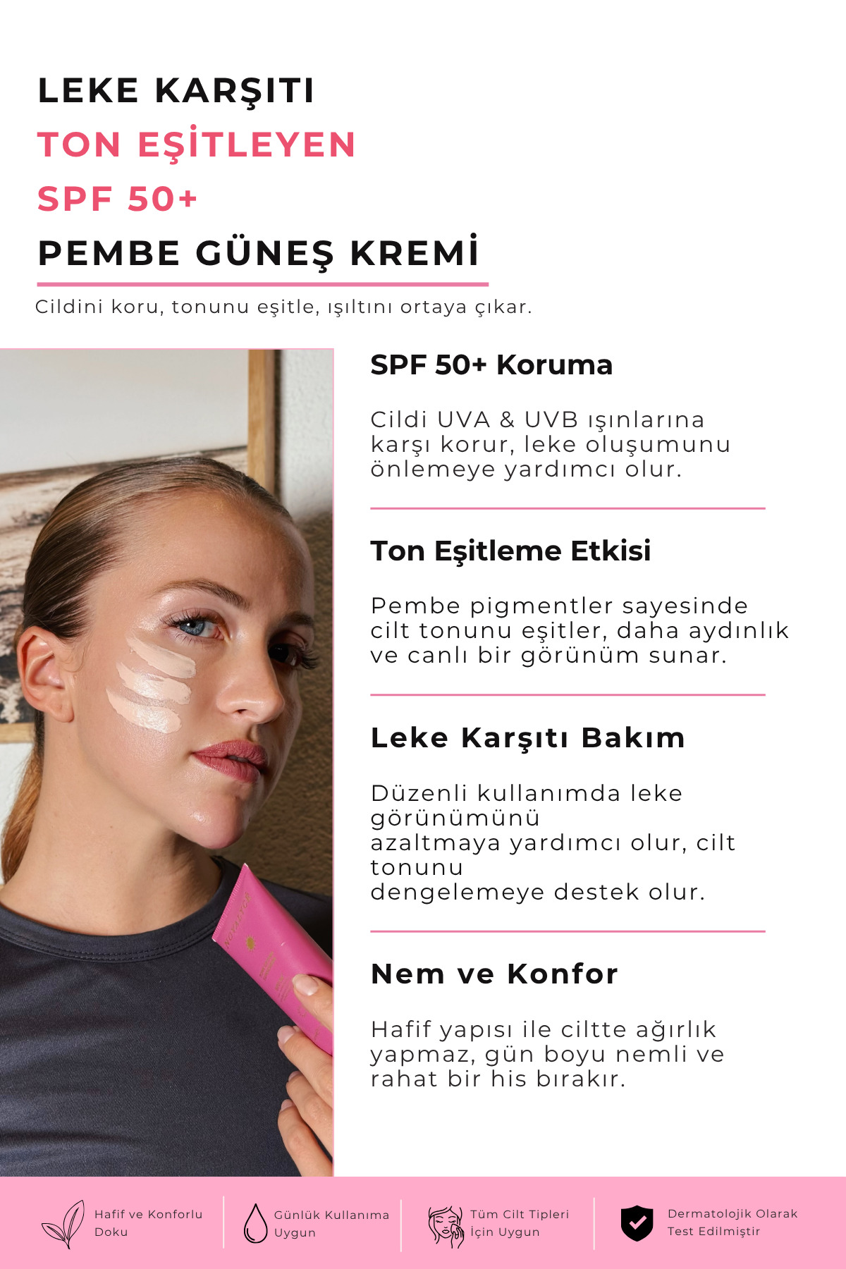 2’li Tone Up Etkili SPF 50+ Güneş Kremi Seti — ST00009 — تصویر 3 از 8