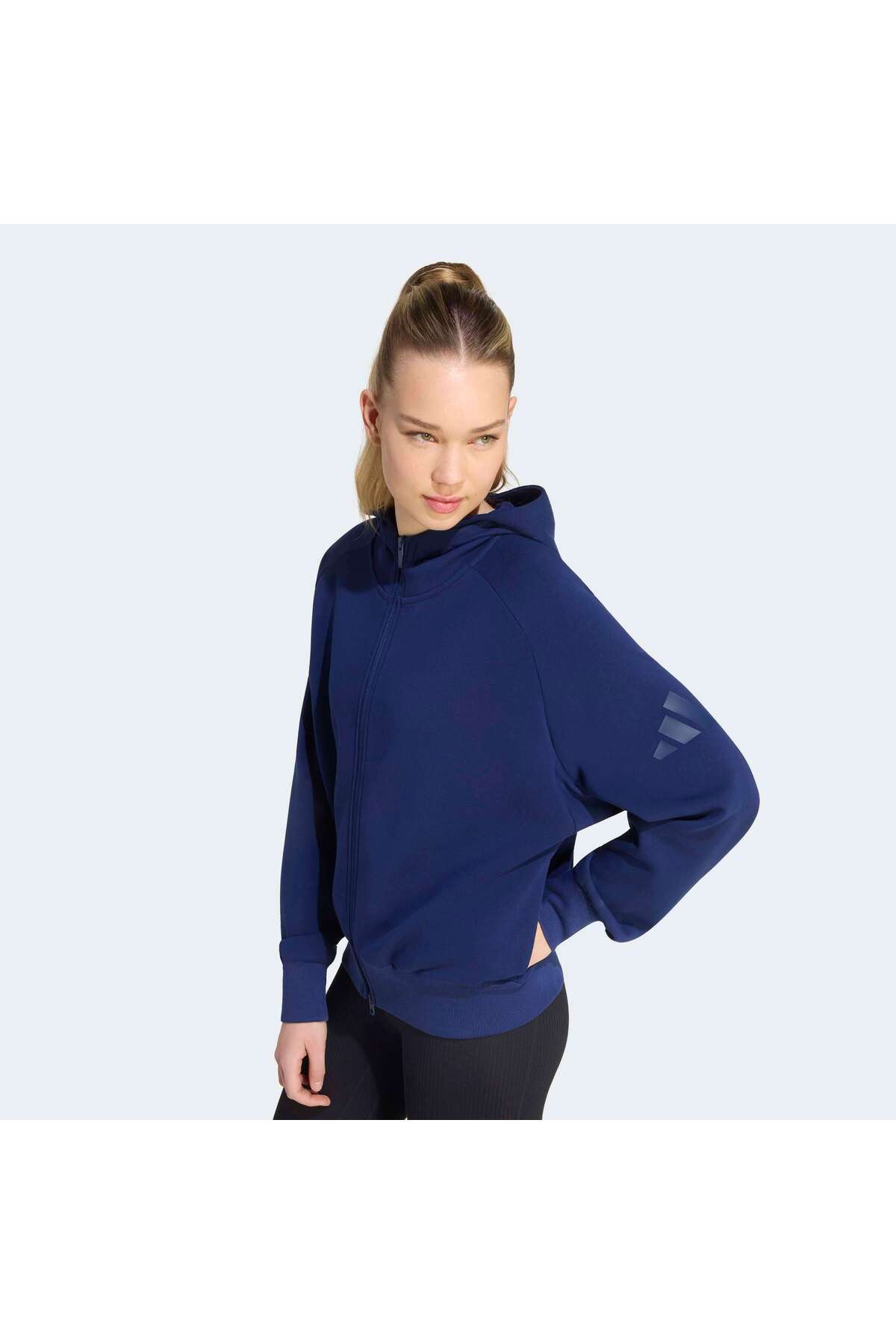 adidas W Sl Fz Hd Kadın Spor Sweatshirt KR2747 görsel 5