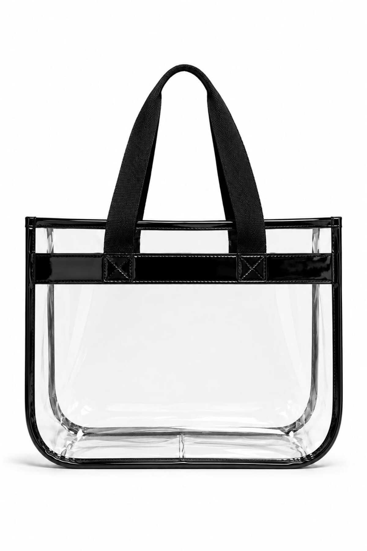 Maykis Şeffaf Büyük Boy Plaj & Günlük Çanta, Su Geçirmez PVC Organizer Çanta görsel 2